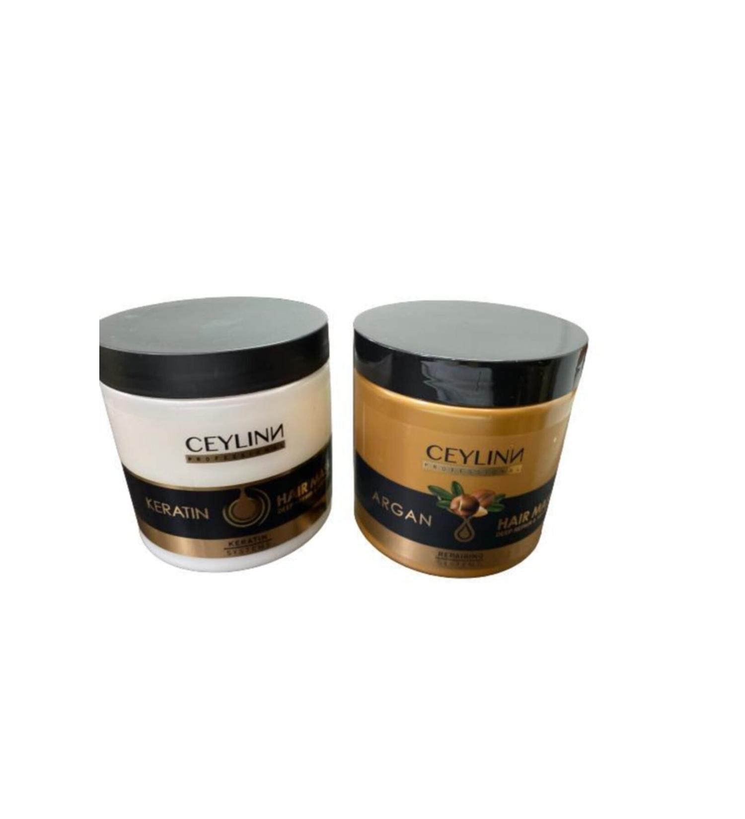 Ceylinn 500 Ml Keratin Hair Mask + 500 Ml Argan Mask 50 Wordly*****
