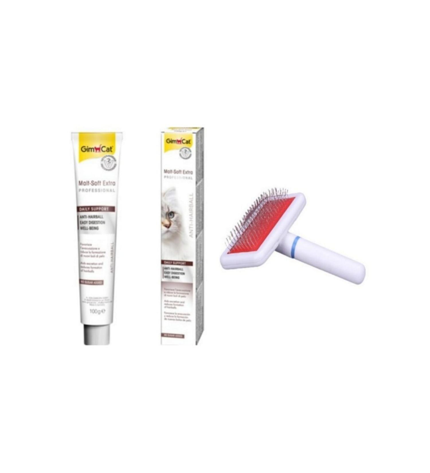 Gimcat Neo Pet Market Malt Soft Extra 100 Gr + White Handle Fine Wire Comb