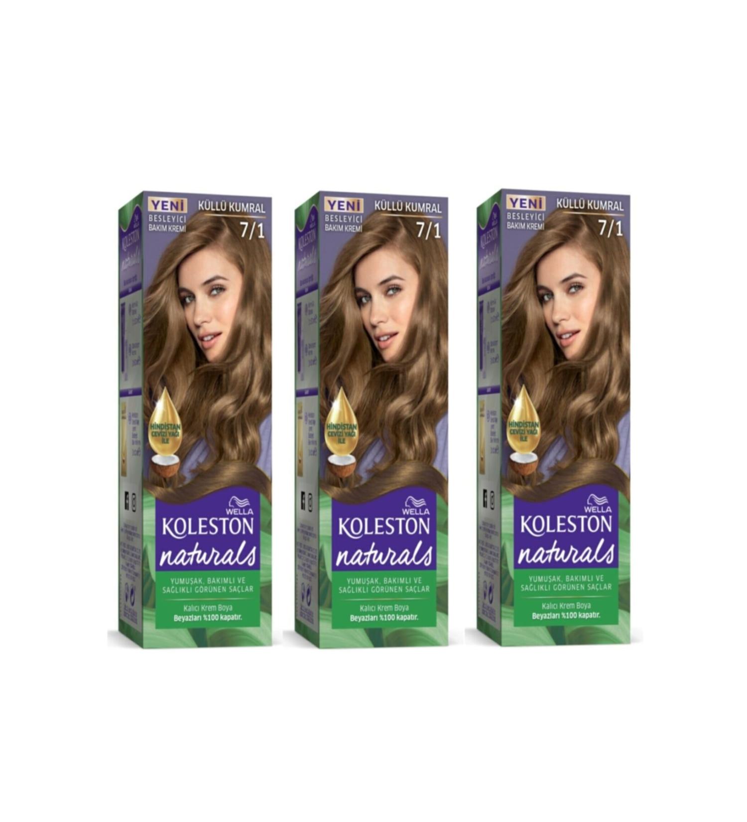 Wella Naturals Ash Blonde 7/1 3 Pack