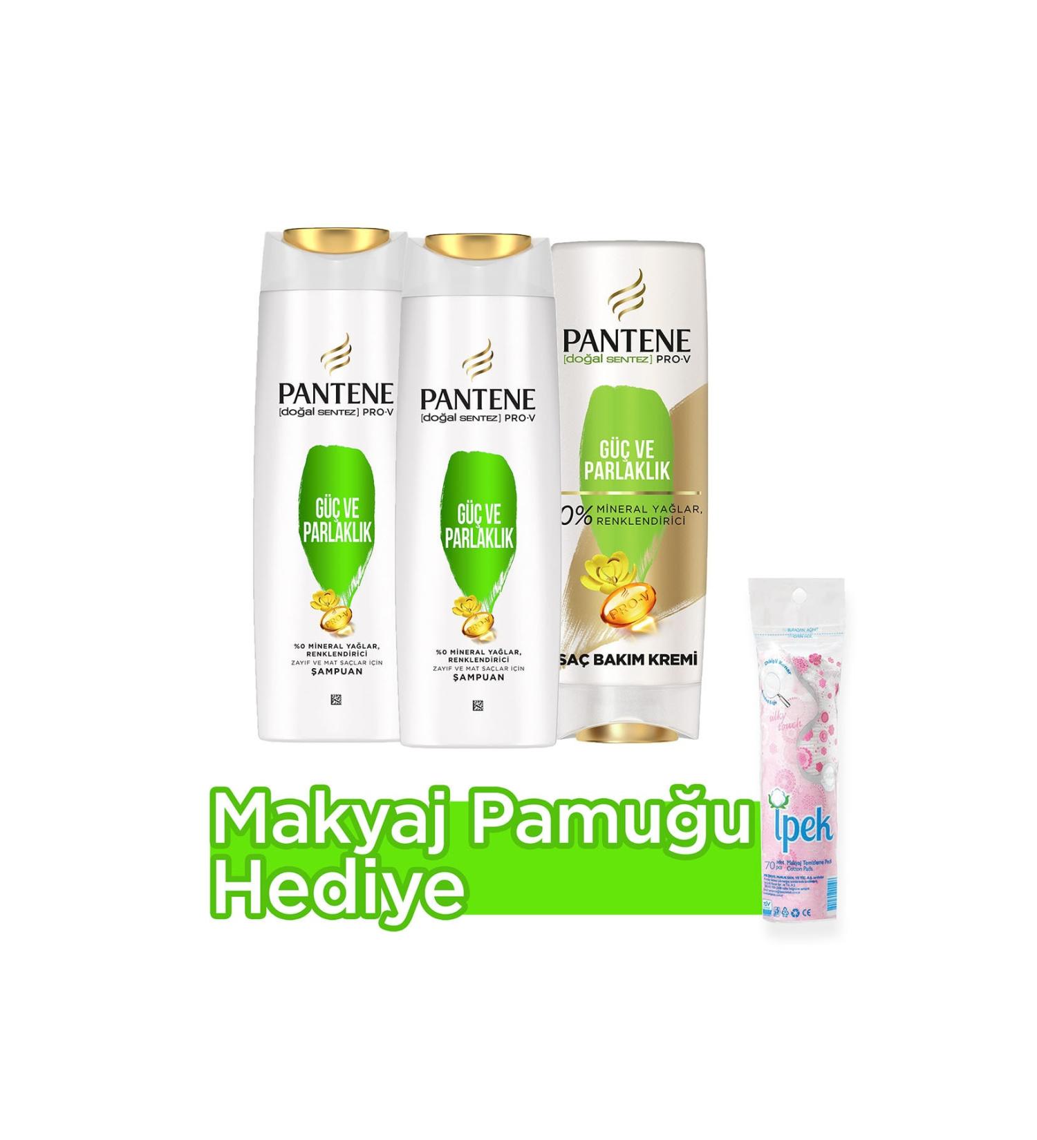Pantene Strength and Shine Shampoo 400 ml X 2 Hair Care Conditioner 360 ml Make-up Cotton. - Buy Online on GoSupps.com