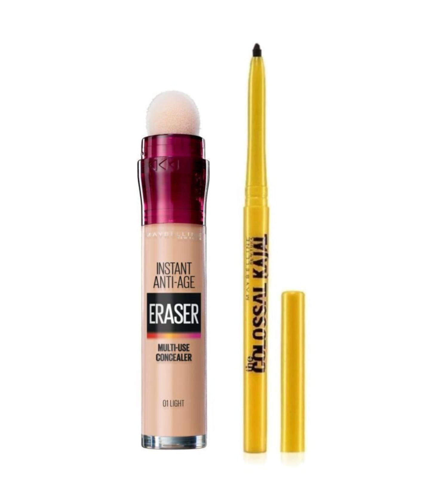Maybelline New York Instant Anti Age Eraser Concealer-01 Light+kajal Pencil Set