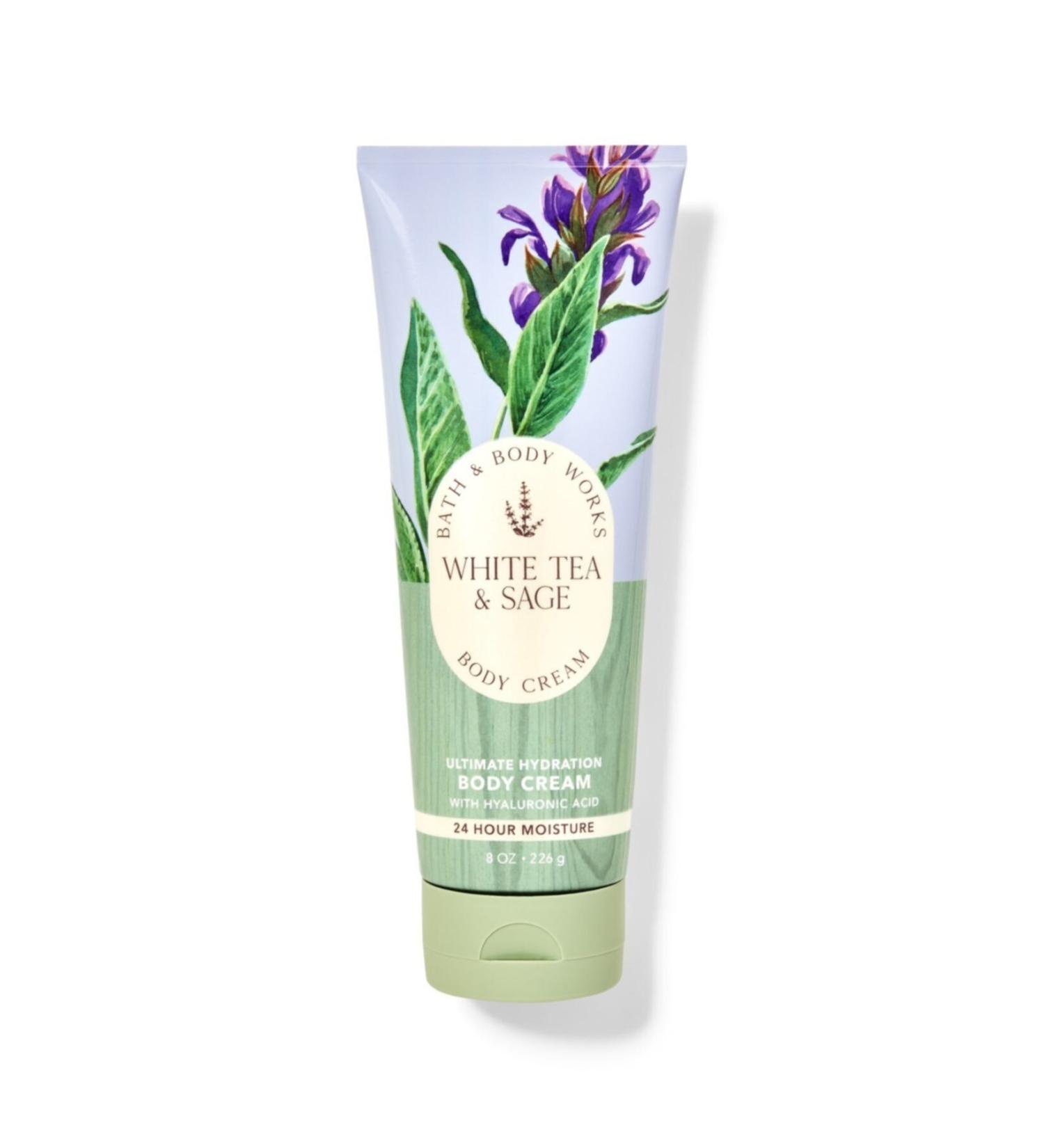 Bath & Body Works White Tea & Sage Intense Moisturizing Body Cream 8 oz / 226 g