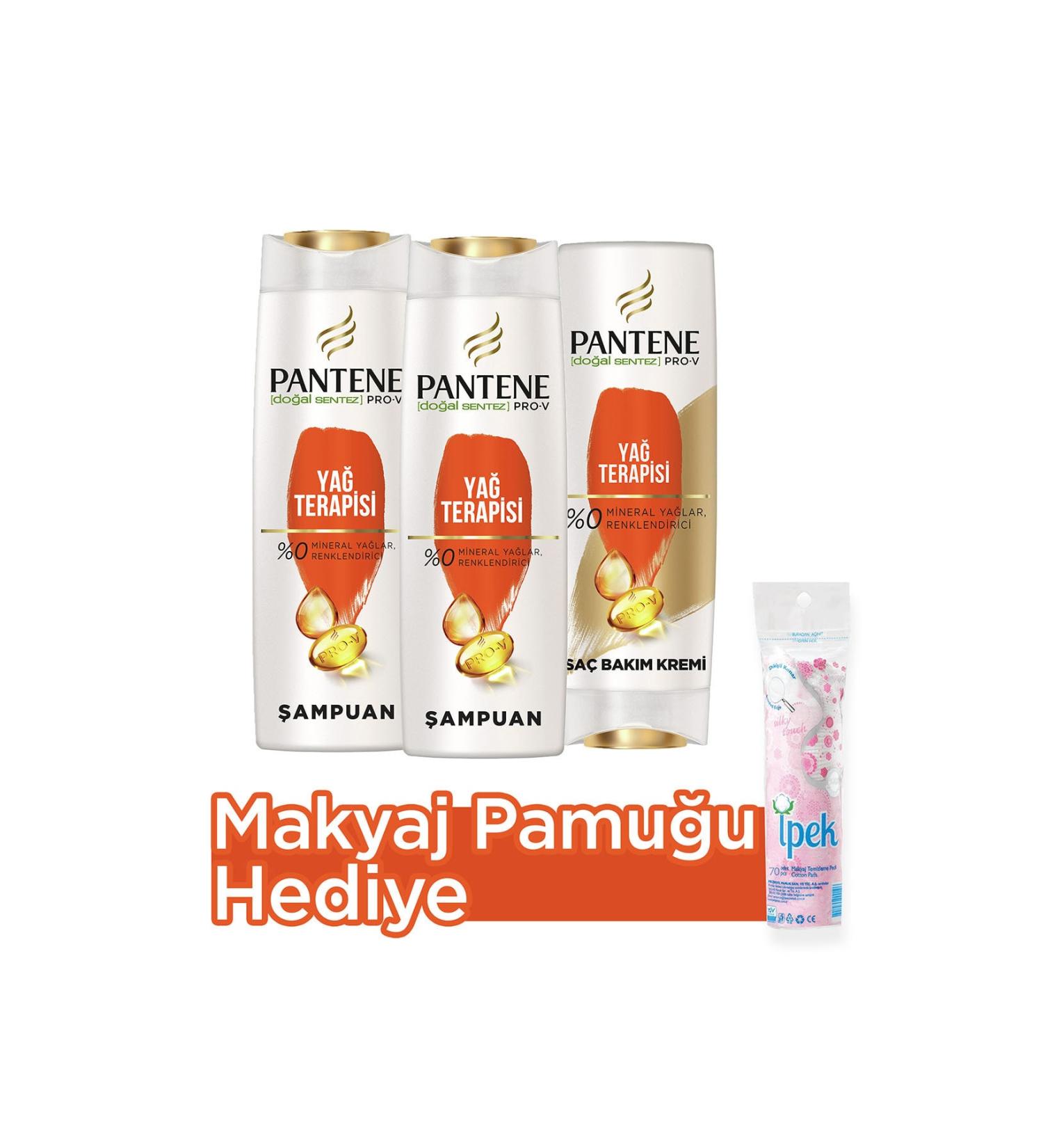 Pantene Natural Synthesis Oil Therapy Shampoo 400 ml X 2 Hair Care Cream 360 ml Make-up Cotton - Buy Online on GoSupps.com