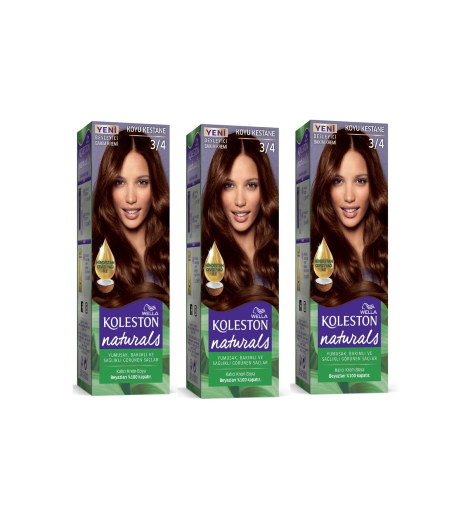 Wella Naturals Paint 3/4 Dark Chestnut 3 Pack