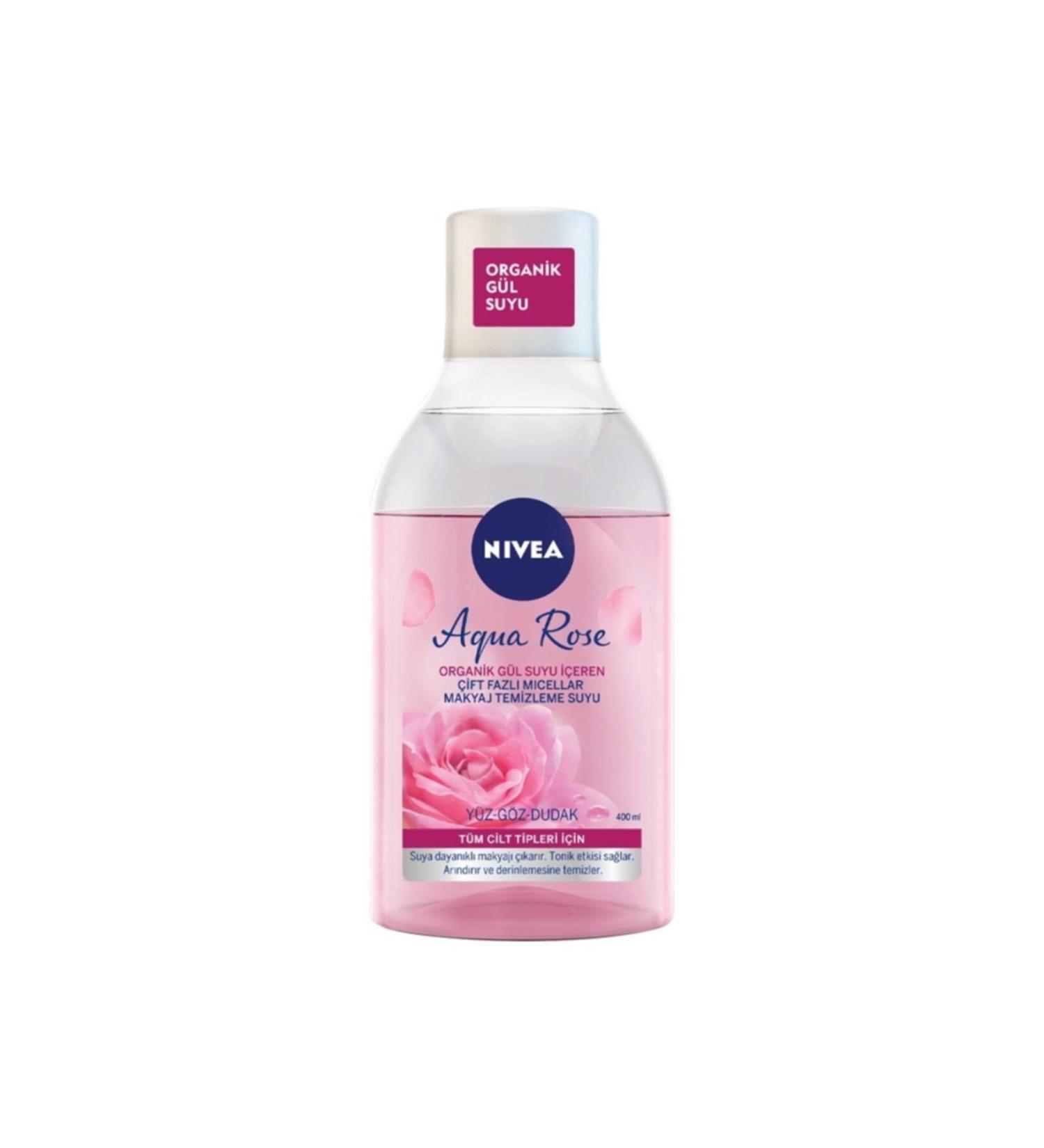 NIVEA Aqua Rose Bi-Phase Cleansing Water with Organic Rose Water 400 Ml