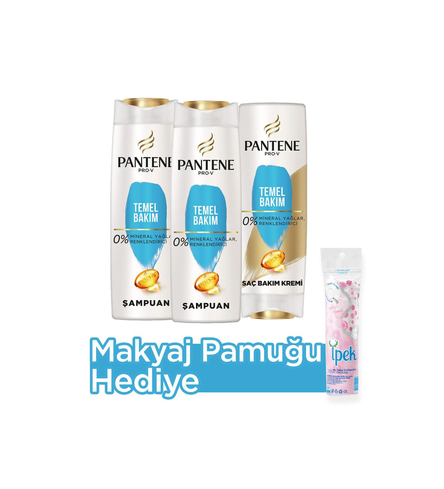 Pantene Basic Care Shampoo 400 ml X 2 Hair Care Cream 360 ml Make-up Cotton - Buy Online on GoSupps.com