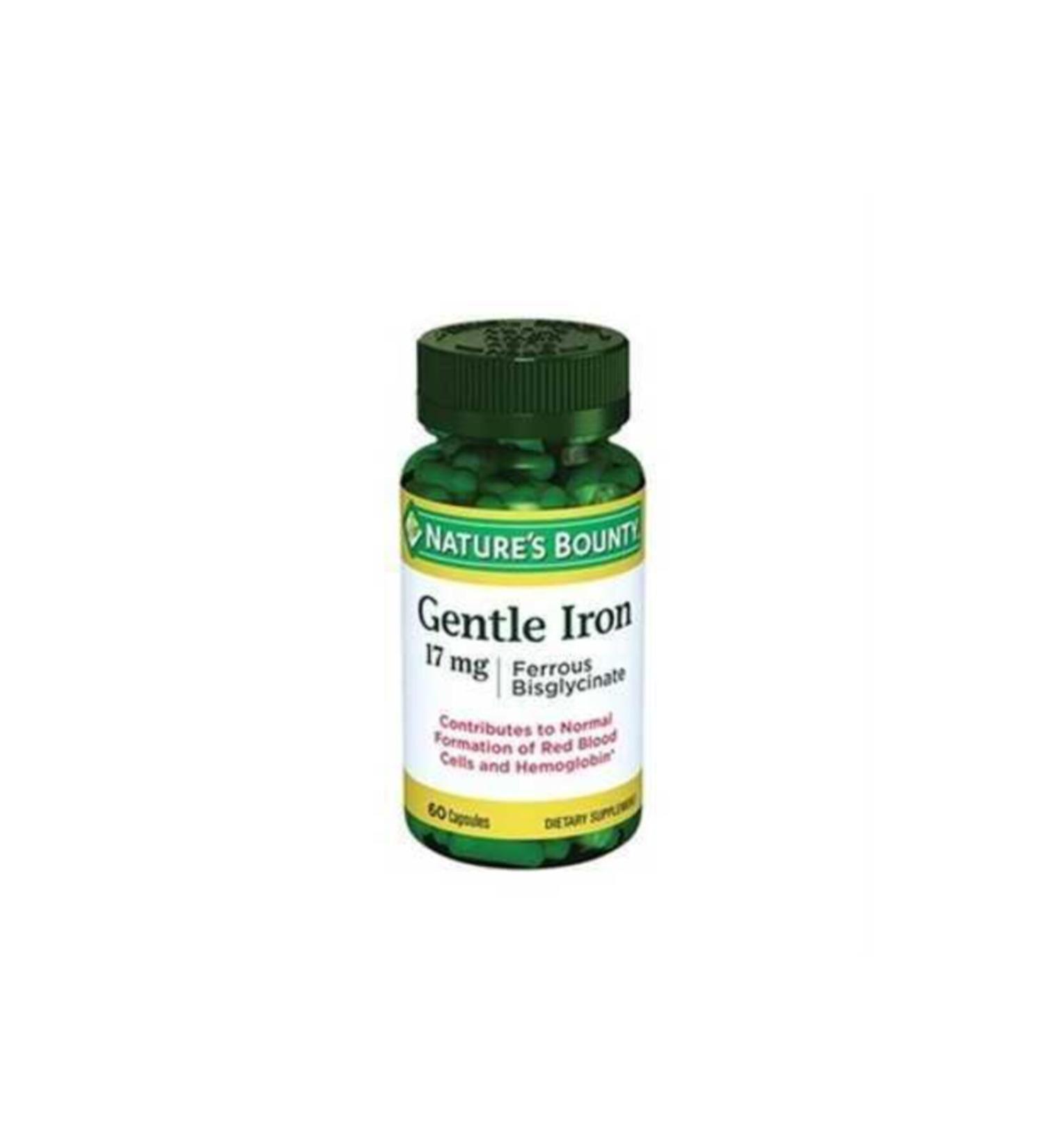 Natures Bounty Gentle Iron 17 Mg 60 Capsules