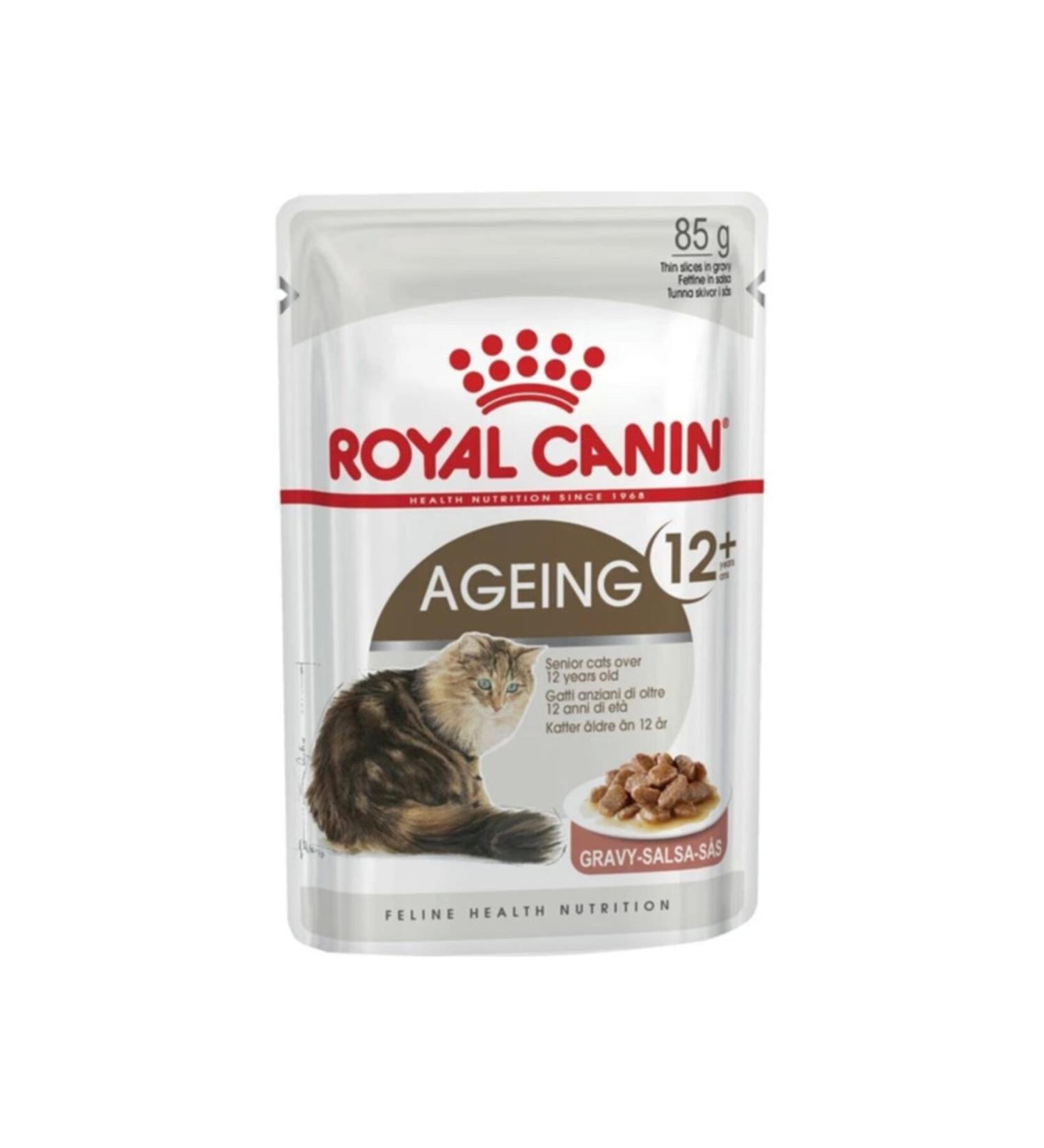 Royal Canin Ageing +12 Gravy Sauce Pouch Senior Cat Wet Food 12pcstx85gr