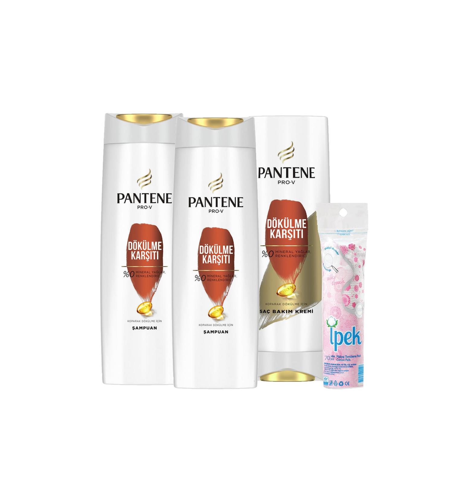 Pantene Anti-Hair Loss Shampoo 400 ml X 2 Hair Care Cream 360 ml Make-up Cotton - Buy Online on GoSupps.com