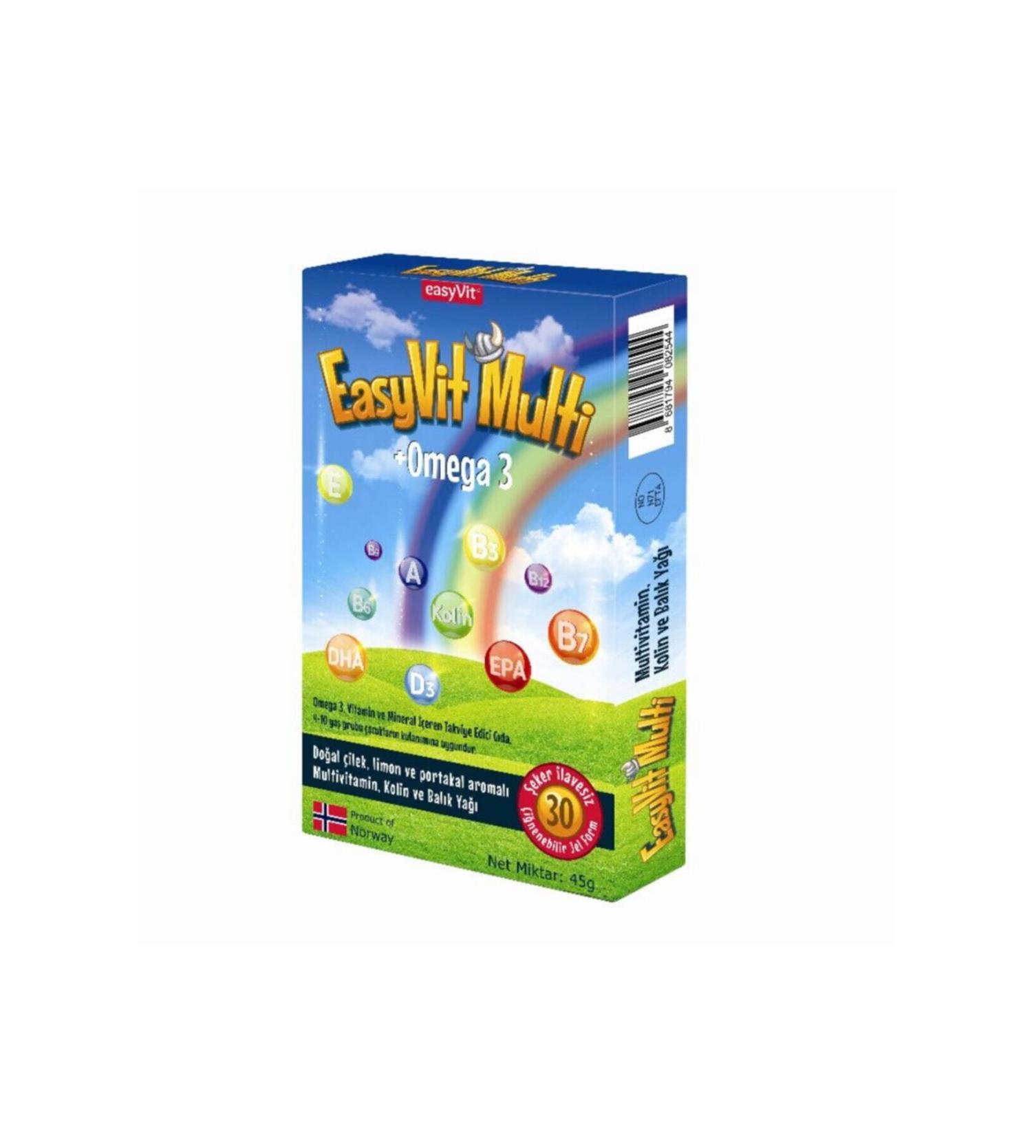 EASYVIT Multi Omega 3 Chewable Gel Form 30 Tablets