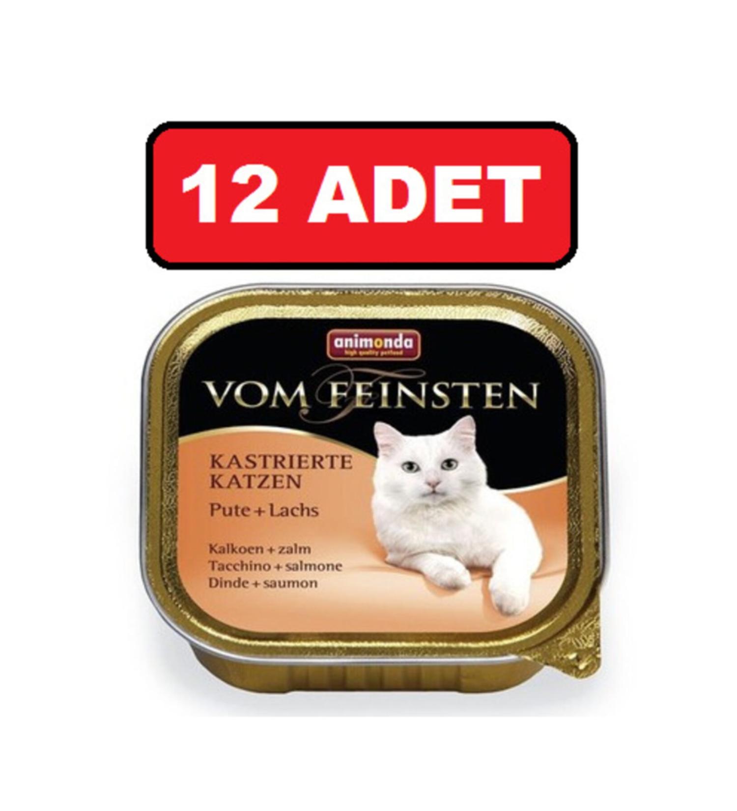 Animonda Vom Feinsten Sterilized Cat Turkey and Salmon Cat Canned Wet Food 12 Pieces 100 Gr