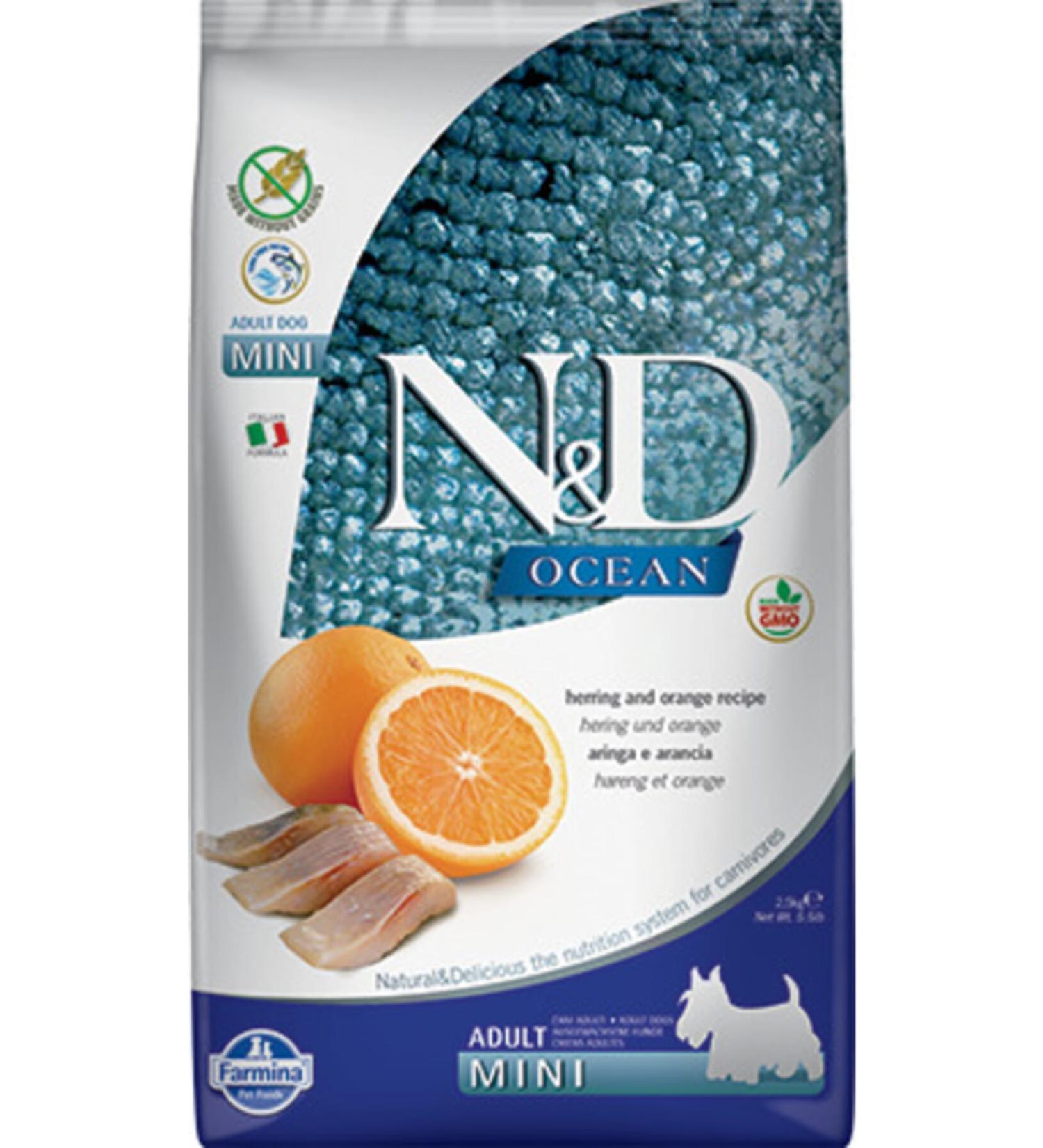 N & D Adult Mini Herring + Orange Grain-Free Small Breed Adult Dog Food 2.5kg
