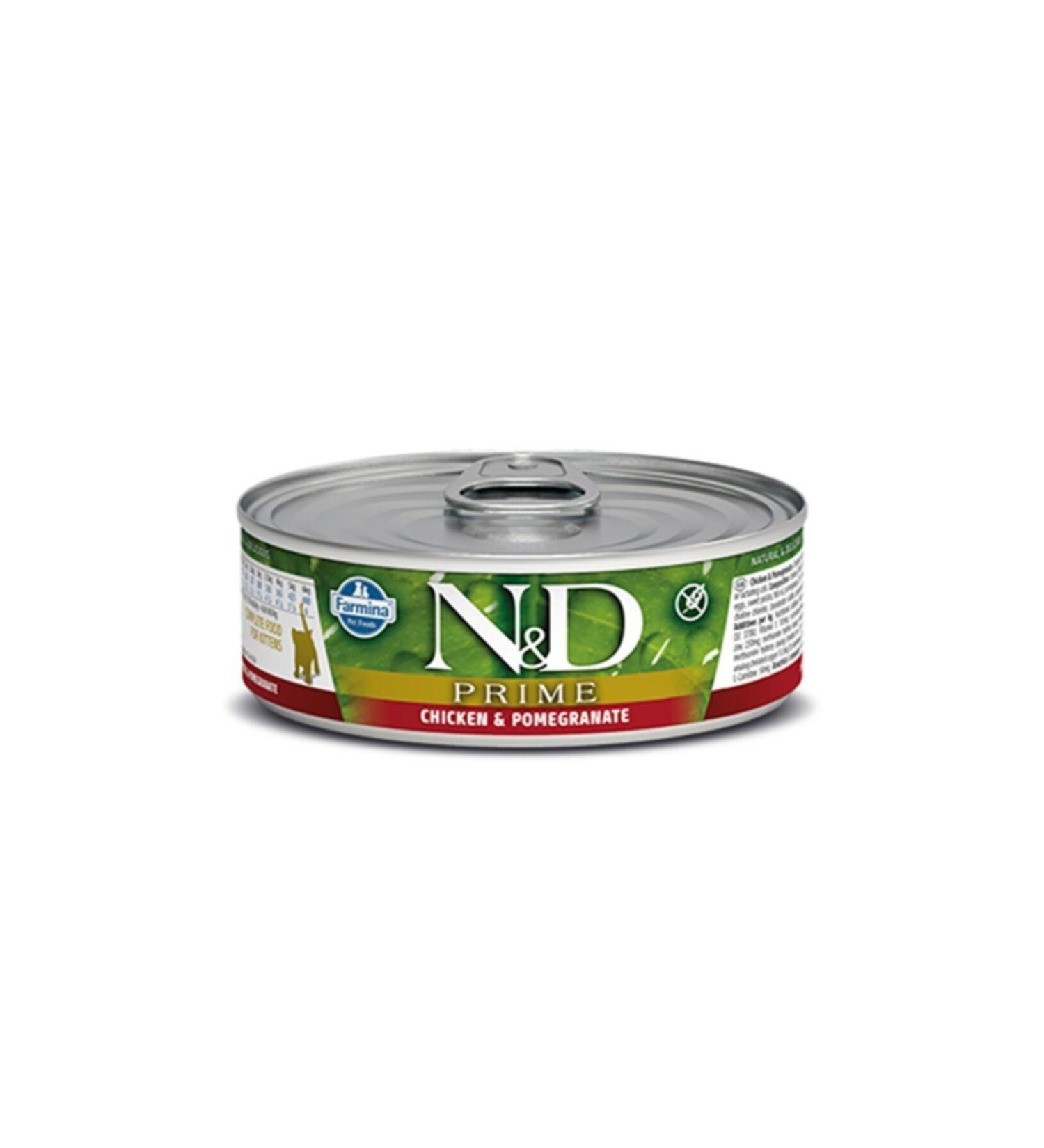 N & D Prime Chicken and Pomegranate Kitten Canned Food 80 Gr X 12 Pieces