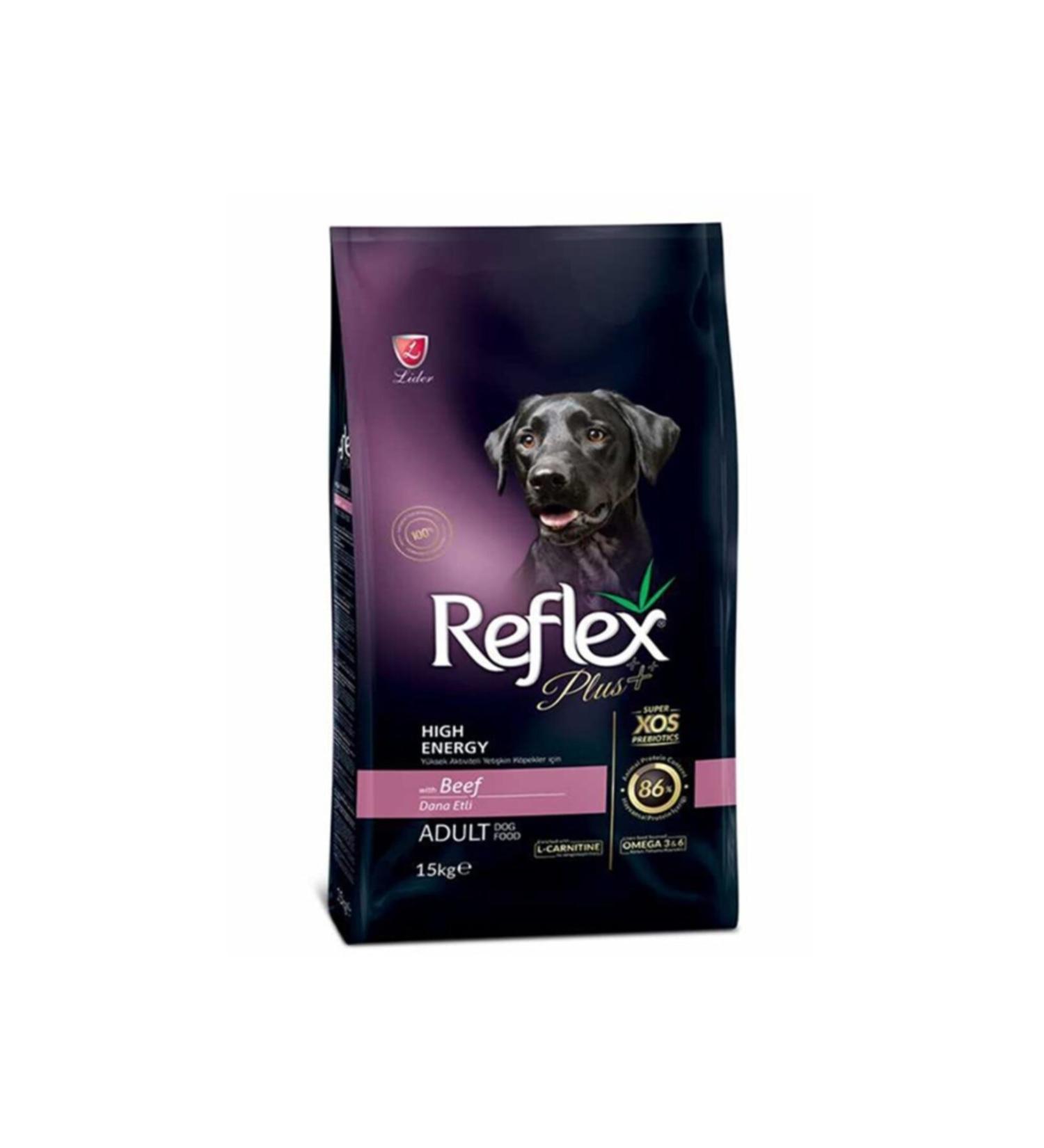 Reflex High Energy Steak Adult Dog Food 3kg.