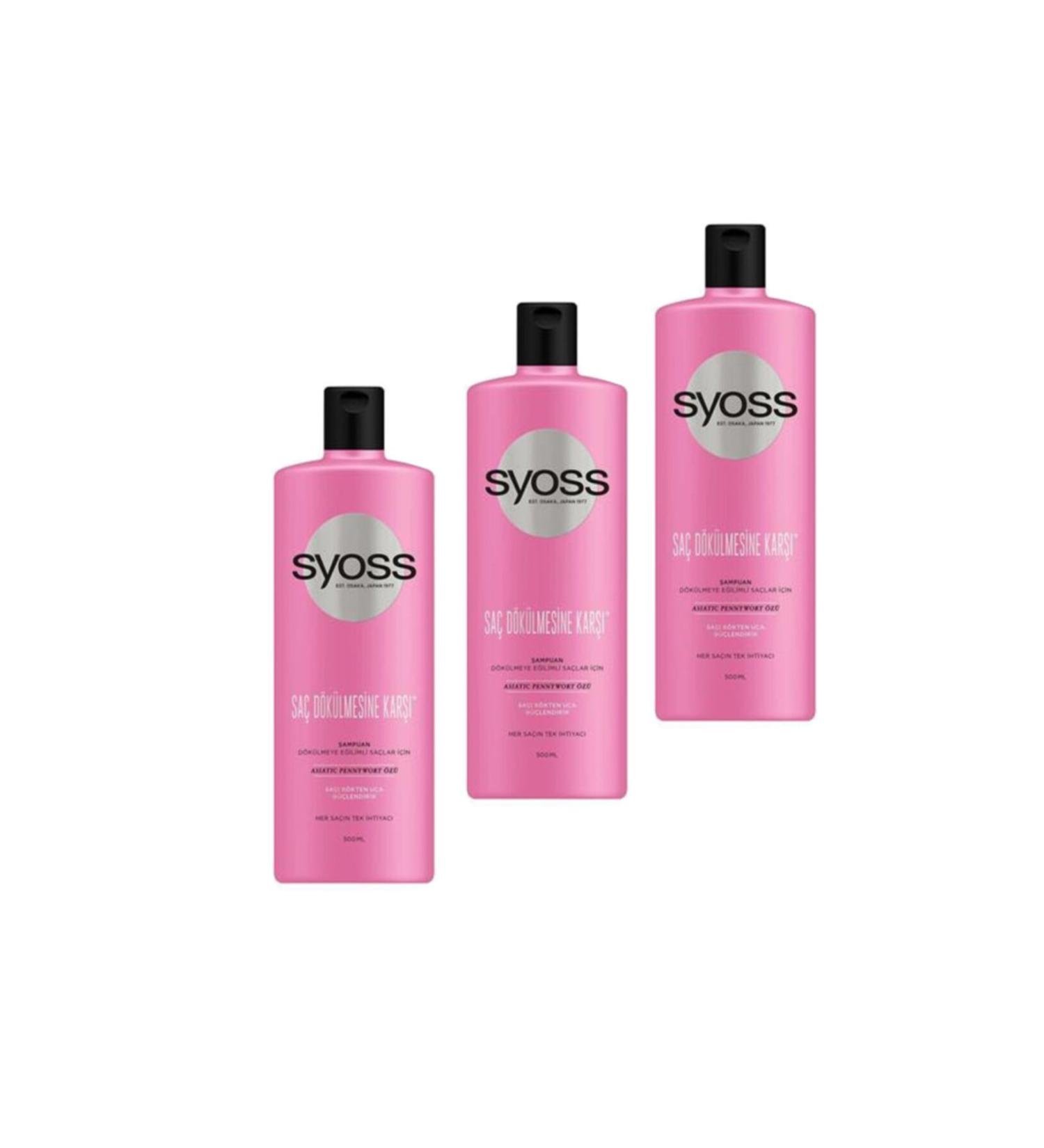 Syoss Anti Hair Loss Shampoo 500 ml Set of 3