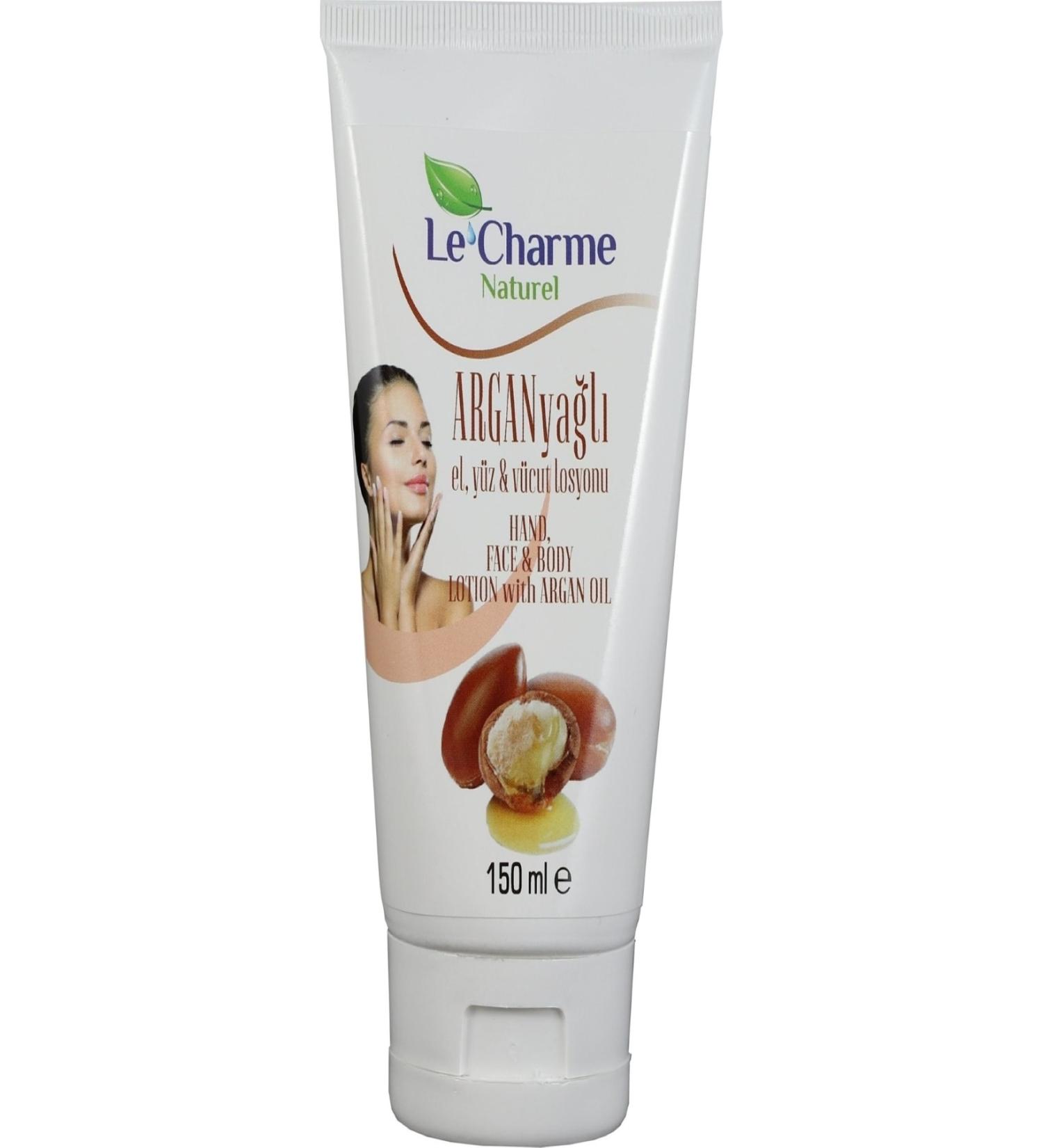 Le Charme Natural Argan Oil Hand Face and Body Lotion