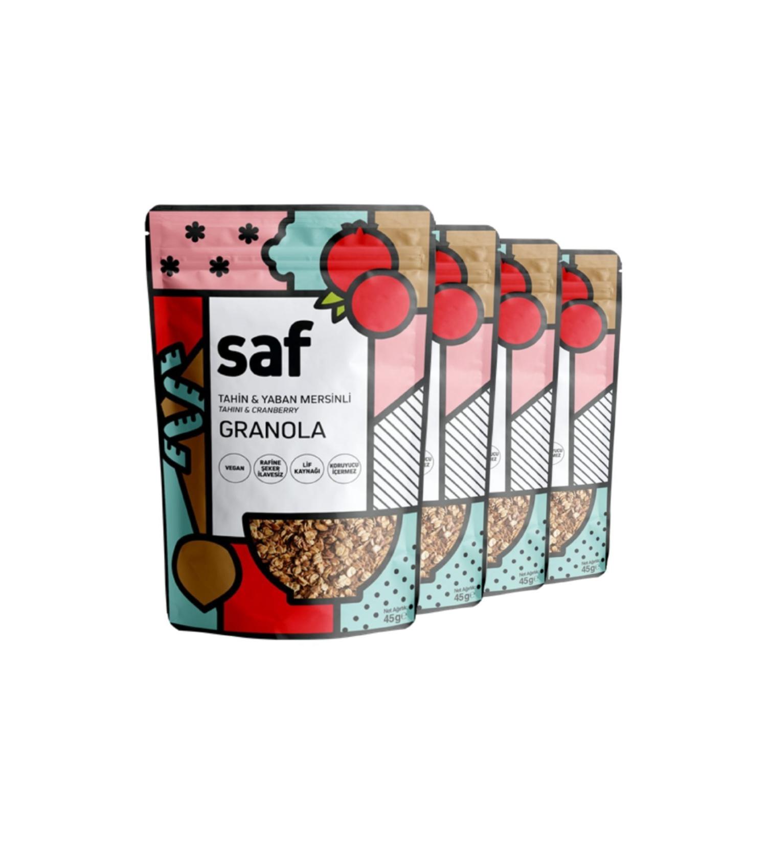 Saf Nutrition Tahini & Blueberry Granola 45grx4