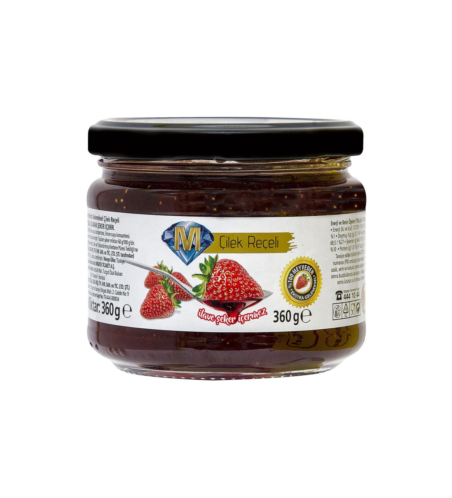Migros Migros No Sugar Added Strawberry Jam 360 G