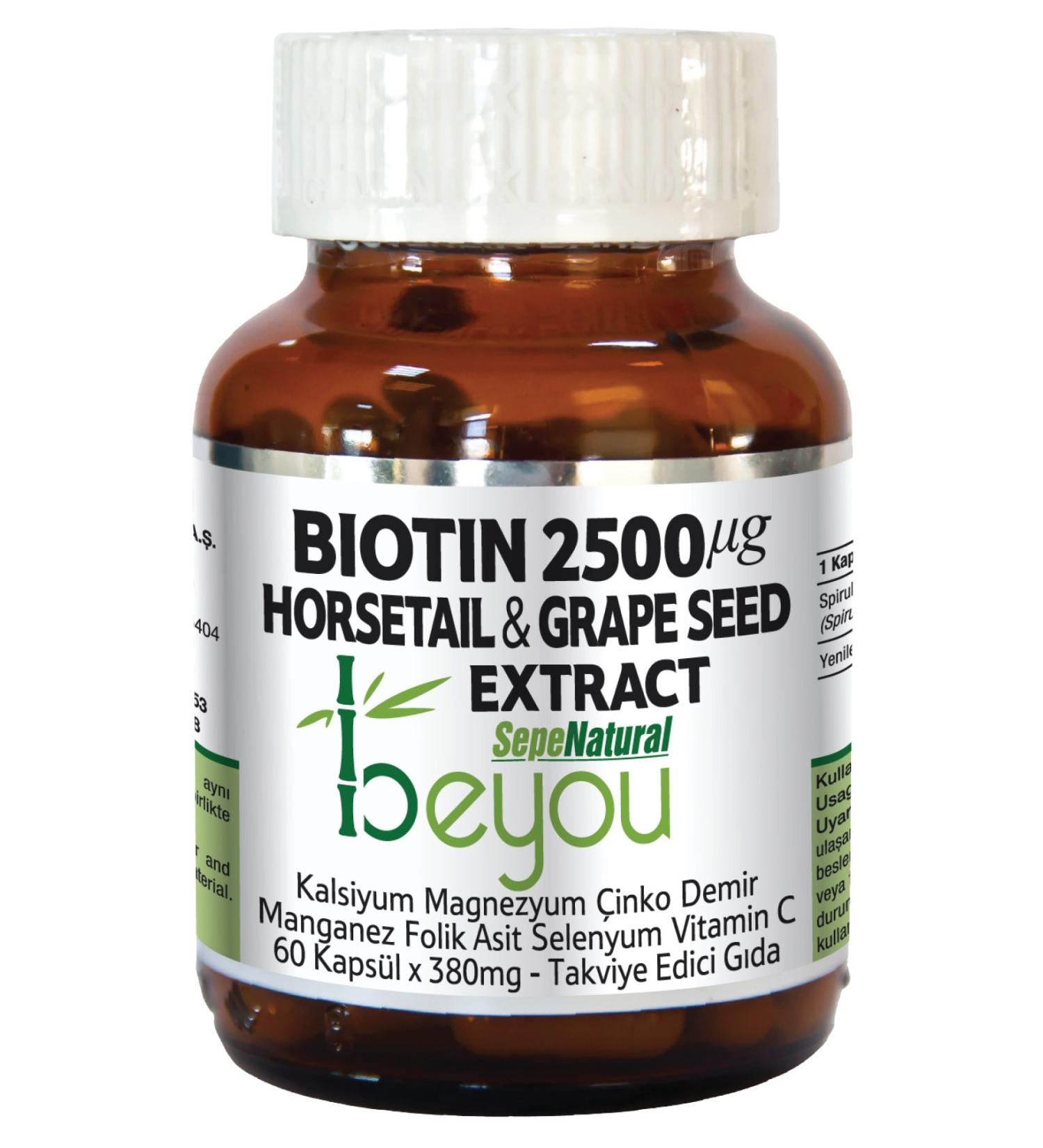Sepe Natural Biotin 2500 Mcg Beyou Plus 60 Capsules 880 mg Vitamin B7