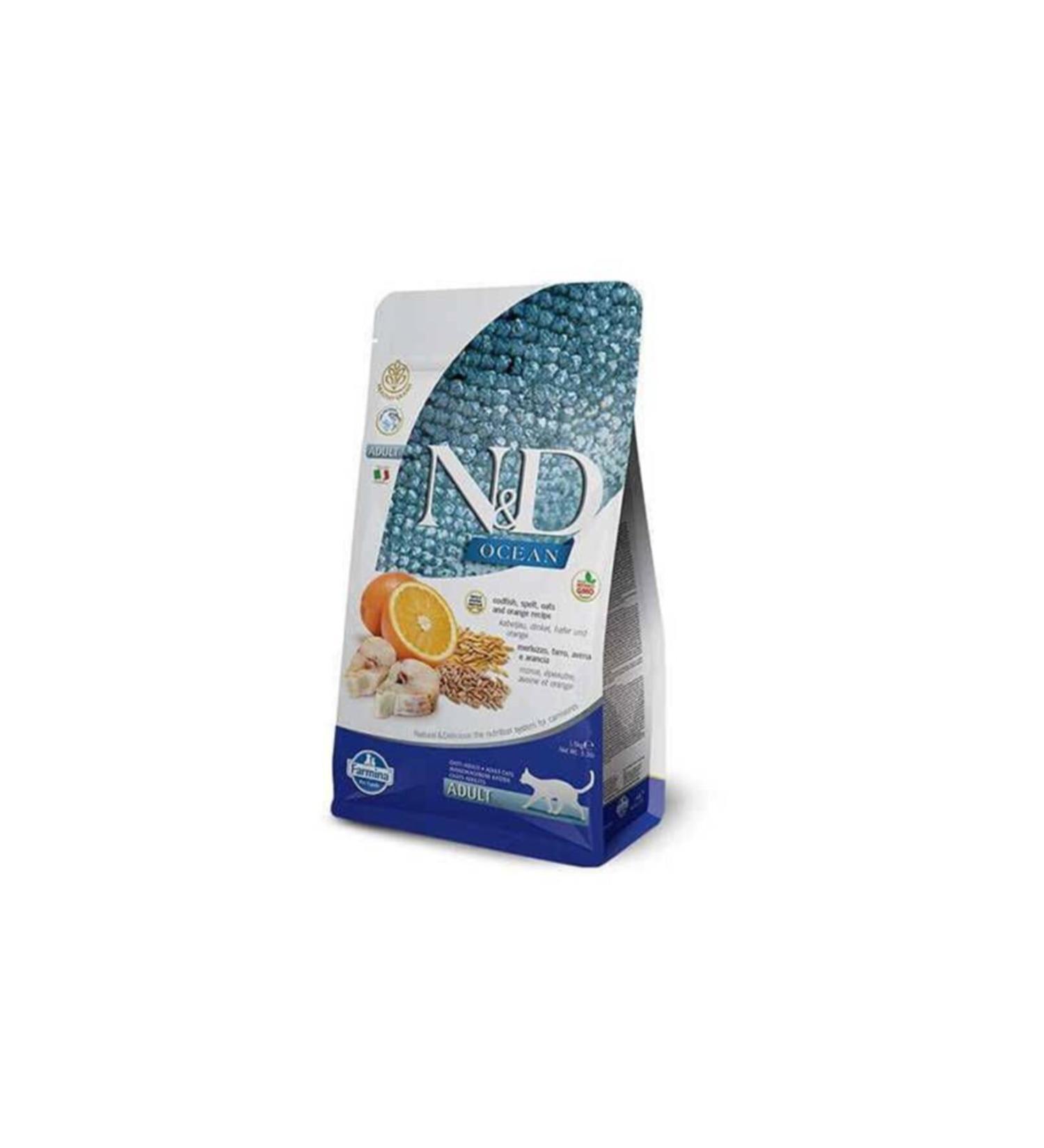 N & D Nd Ocean Low Grain Fish and Orange Cat Food 1.5 kg