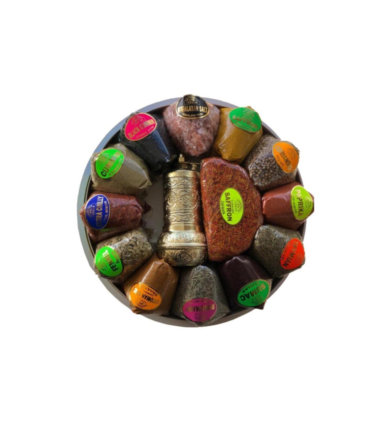 Hunkar Large Basket Mill Spice Set