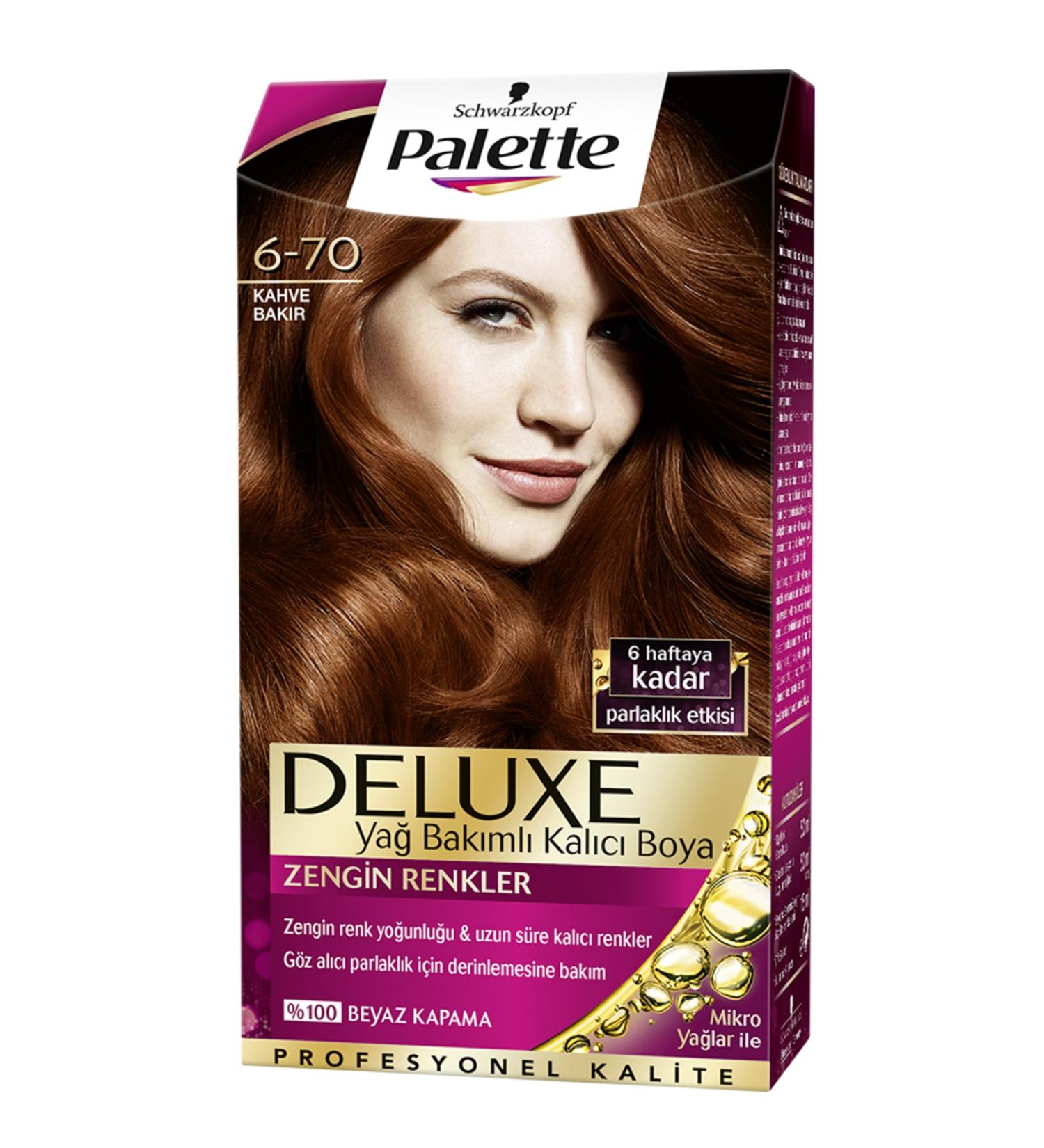 Schwarzkopf Palette Deluxe 6-70 Brown Copper - Oil Care Permanent Hair Dye