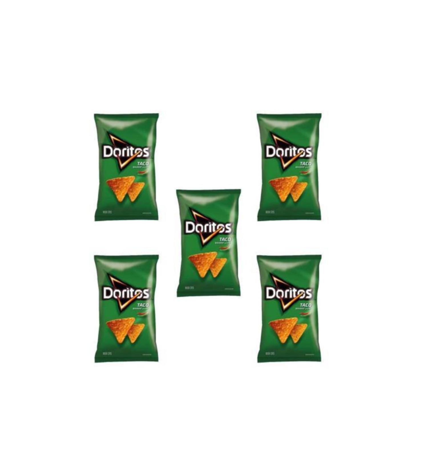 Doritos Taco Spice Seasoned Corn Chips Super Size 103 gr X 5 Pcs