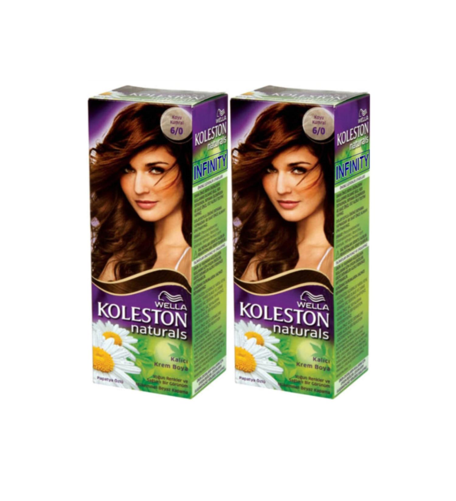 Wella 2-Piece Koleston Naturals 6/0 Dark Blonde - Permanent Cream Hair Dye