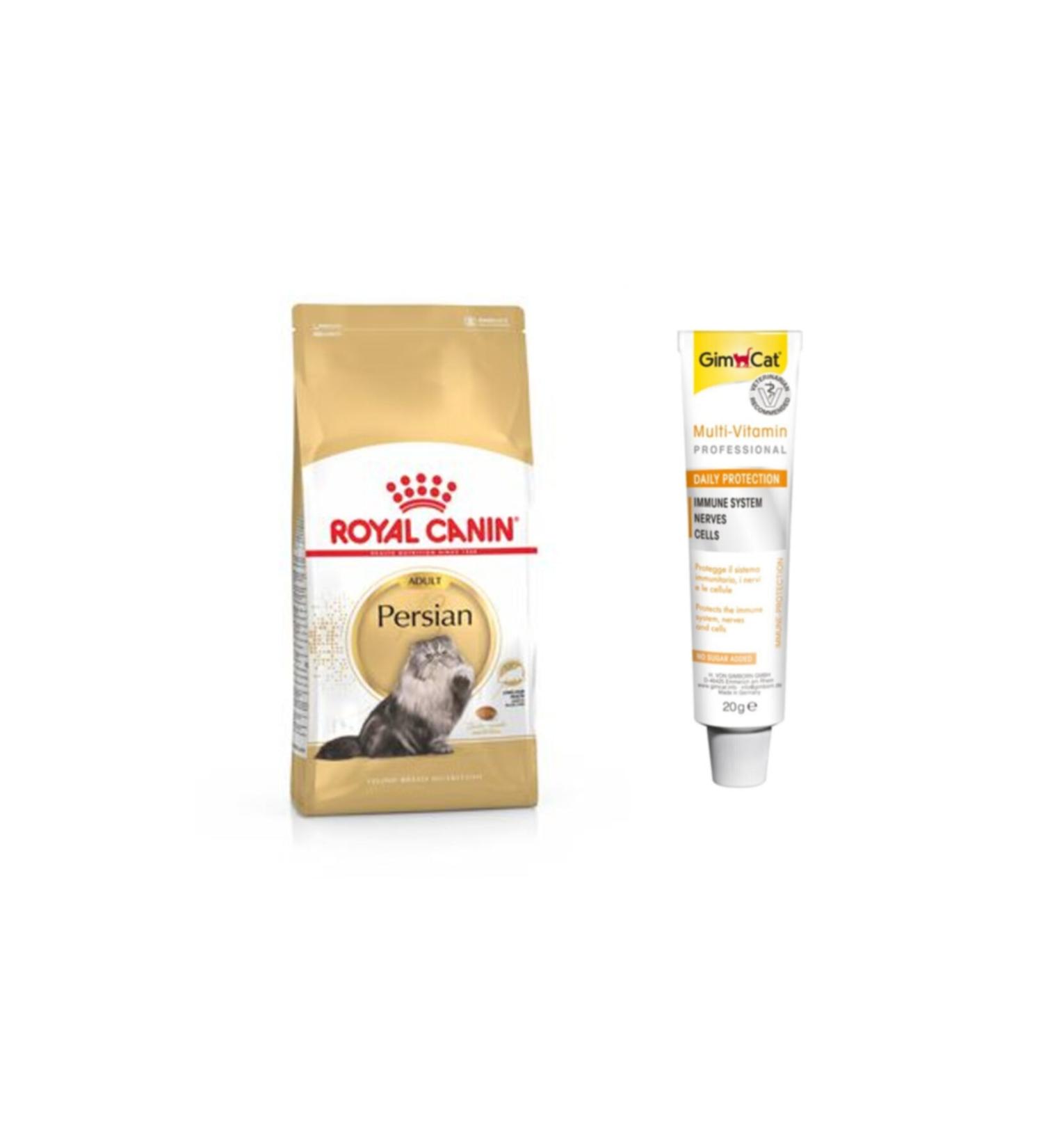 Royal Canin Persian Iran Adult Dry Cat Food 2 kg + Gimcat Multi Vitamin Paste Cat Paste 20 gr
