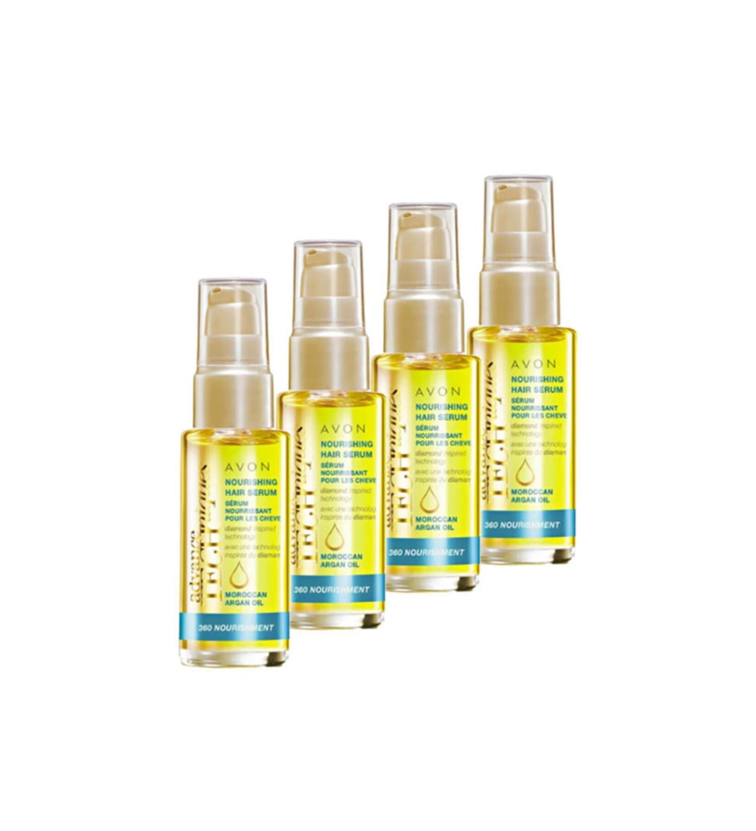 Avon Advance Techniques Nourishing Hair Serum with Moroccan Argan Oil 30 Ml - 4 Pieces