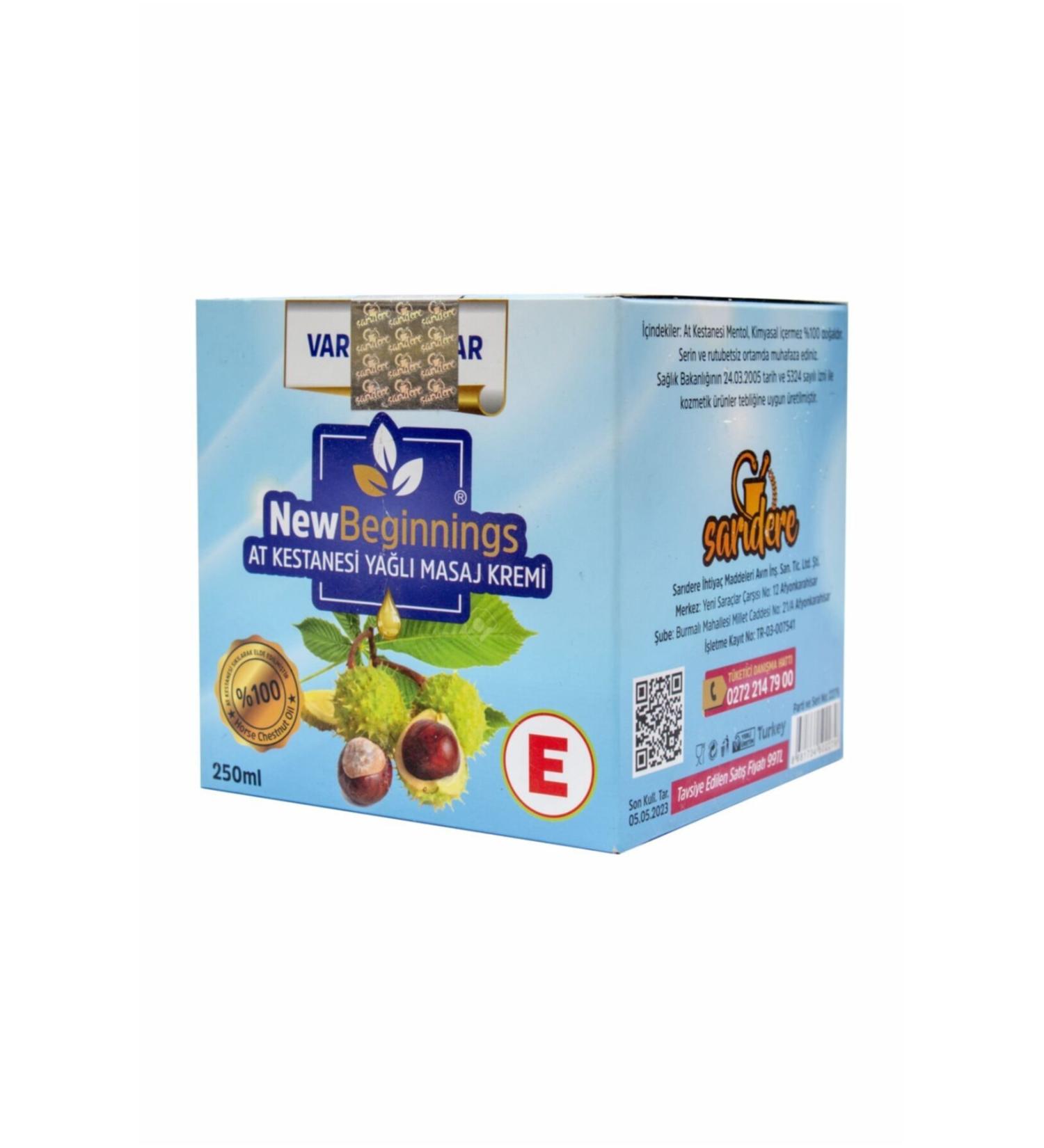 New Beginnings Horse Chestnut Oil Massage Cream 250 Ml