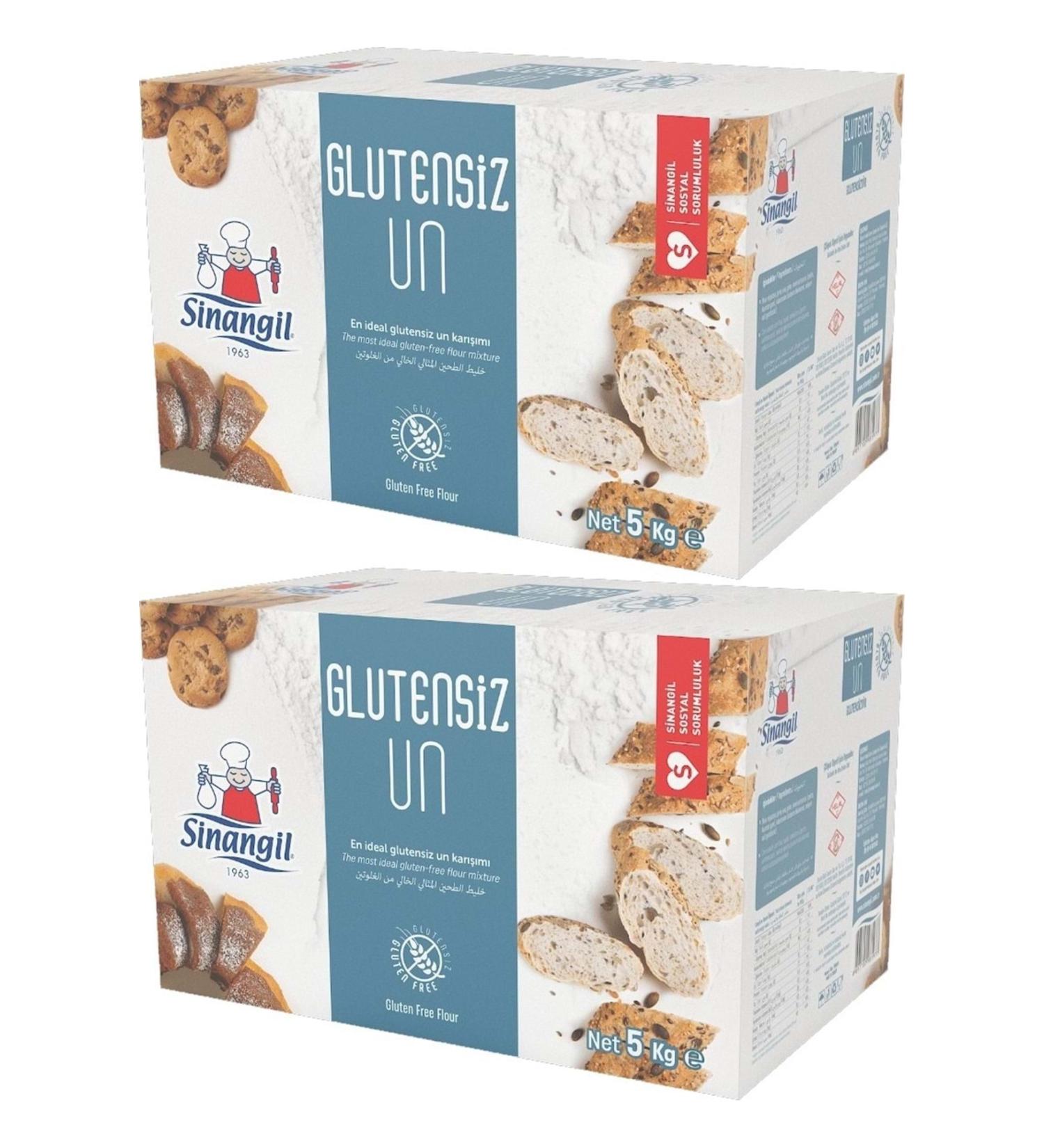 Sinangil Gluten-Free Flour 5kg (5000gr) Box Suitable for Celiac Diet (Set of 2)