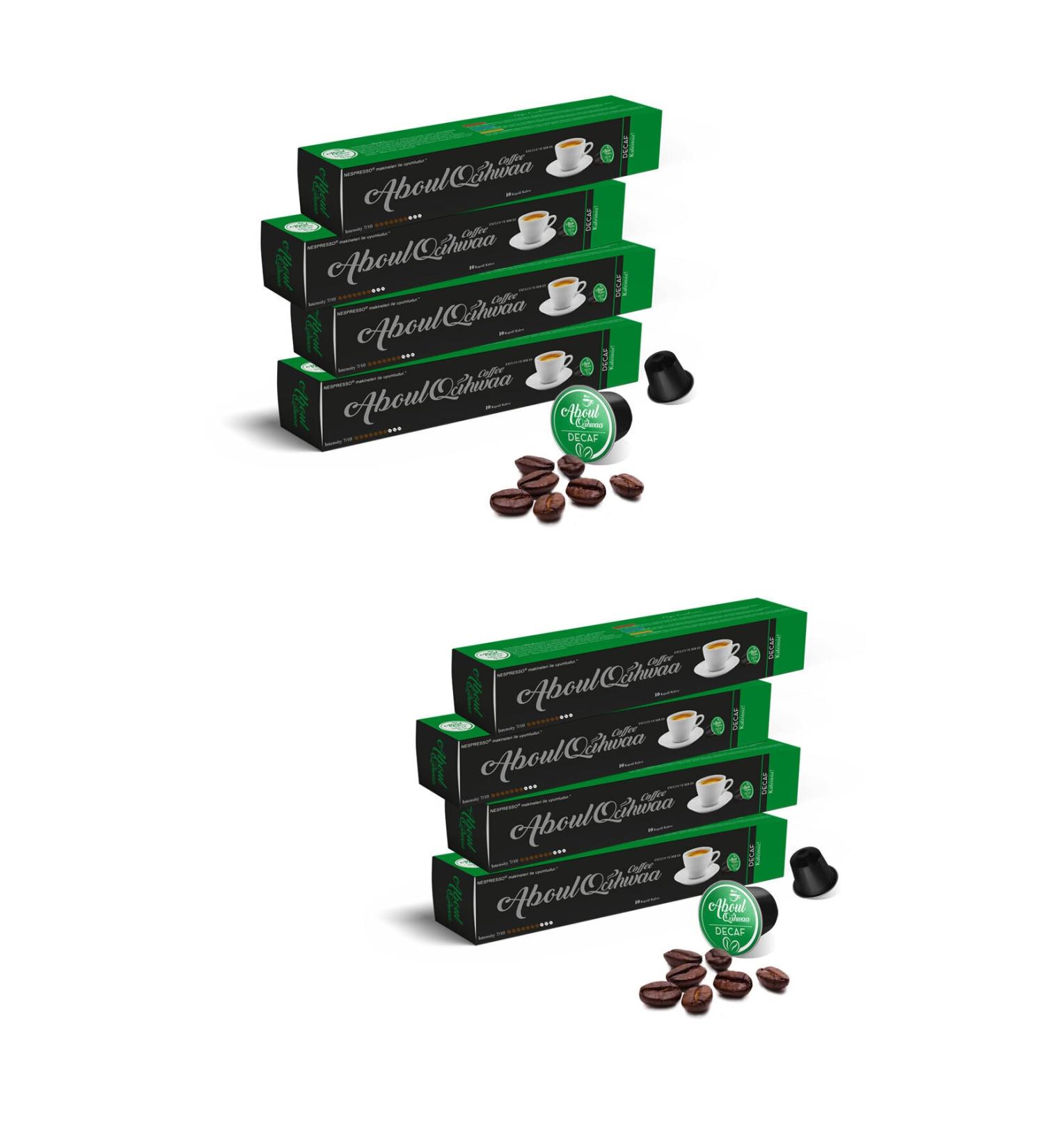 Aboul Qahwaa Nespresso Compatible 80 Capsules Coffee Decaf