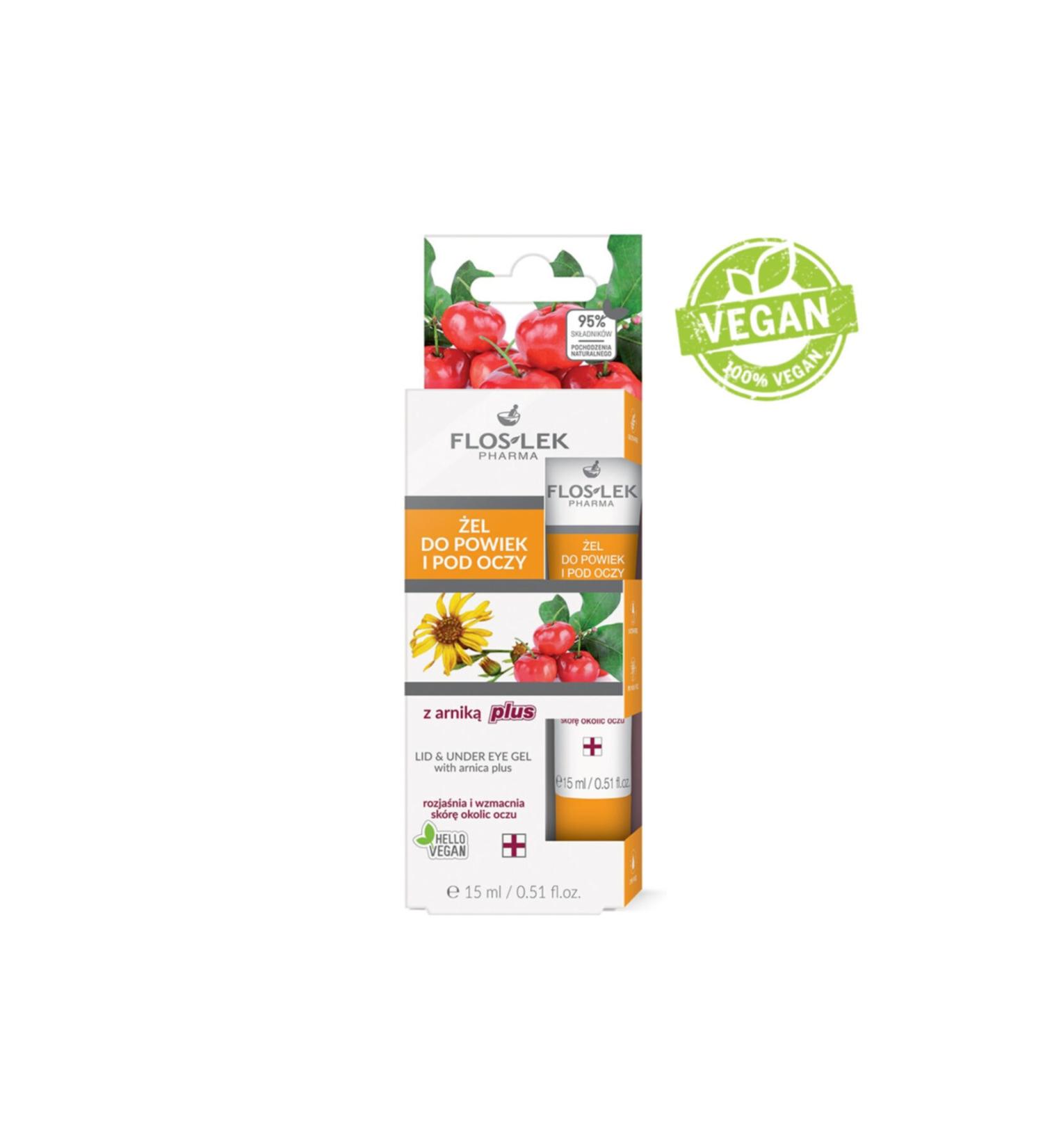 Floslek Eye Contour Care Gel Against Koperoz Under-Eye Bags Dark Circles for Sensitive Skin 15 ml