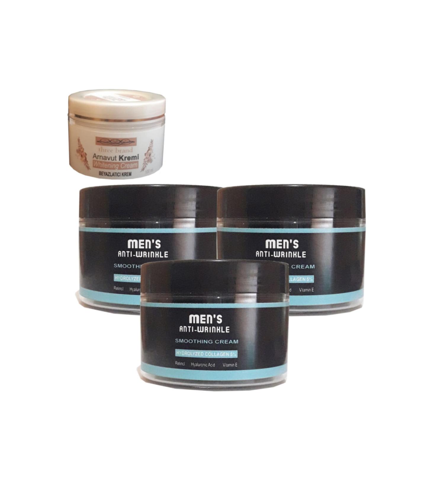 H NTOHU Men's Anti-wrinkle Smoothingcream Men's Anti-Wrinkle Face Care Cream 100ml 3pcs+100ml Whitening Cream