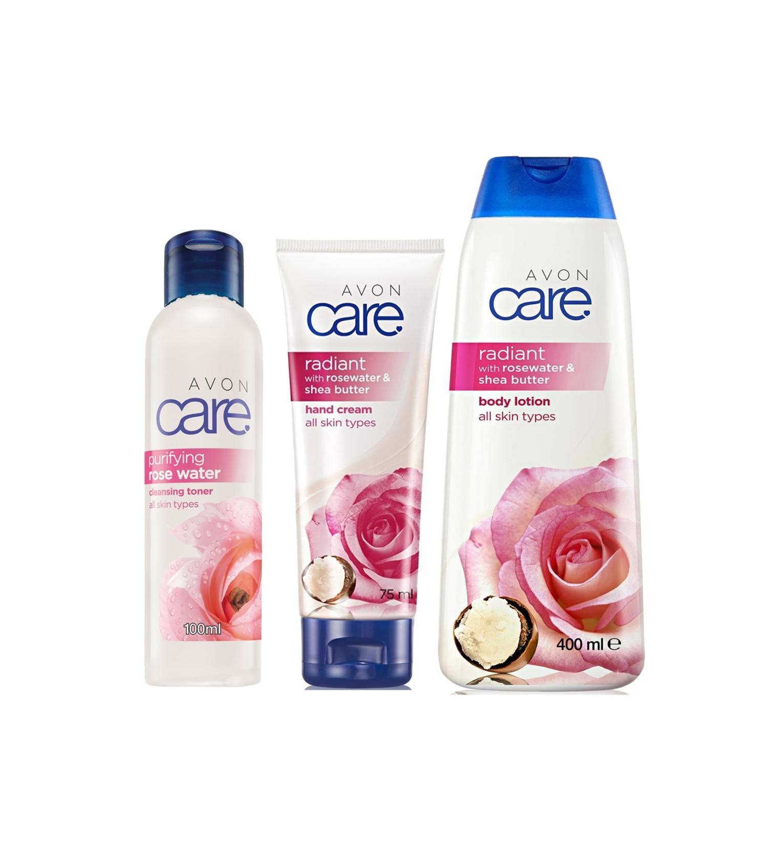 Avon Care Rose Shea Essence Hand Face and Body Care Package - Buy Online on GoSupps.com