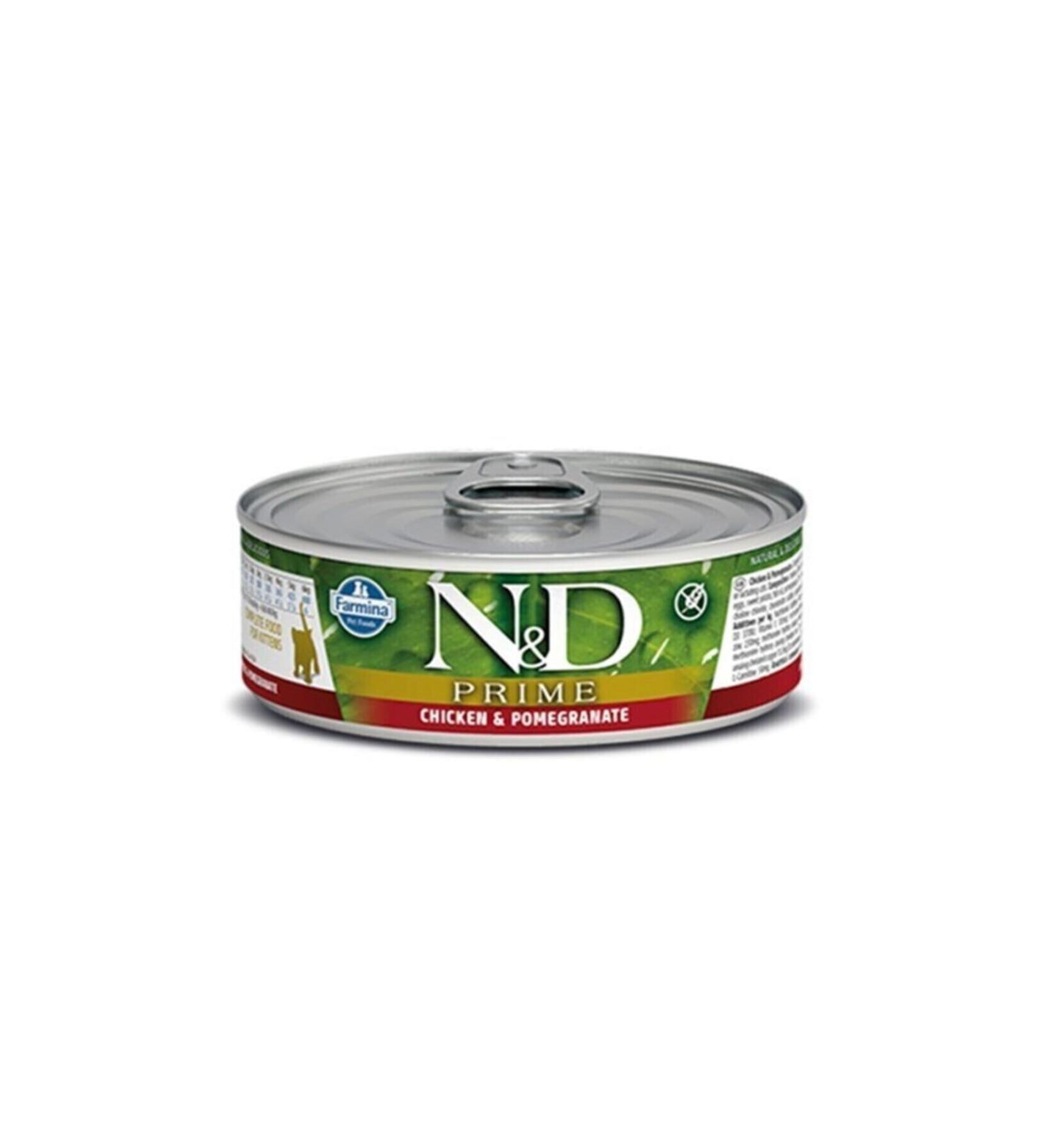 N & D Neo Pet Market Nd Prime Chicken and Pomegranate Cat Canned Food 80 Gr X 3 Pieces