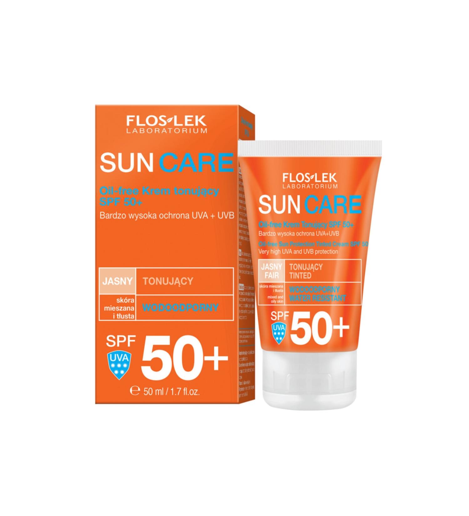 Floslek Anti-Stain Tinted Sunscreen Cream SPF 50 for Combination and Oily Skin