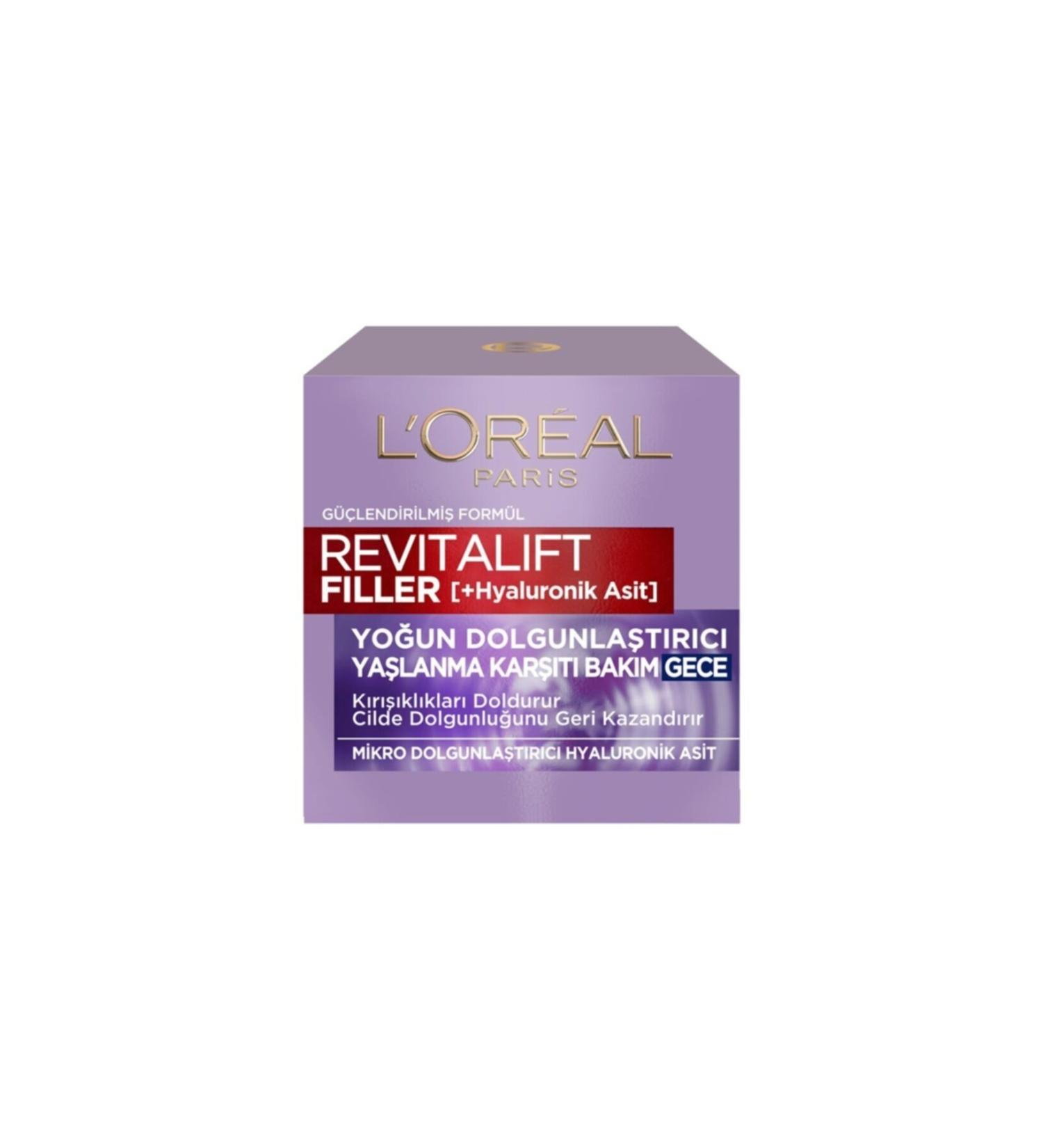 L'Oreal Paris Loreal Revitalift Filler Intensive Plumping Anti-Aging Night Cream 50ml - Buy Online on GoSupps.com