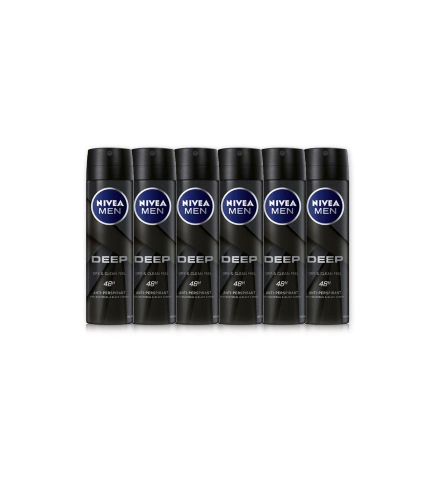 NIVEA Men Deep Active Carbon Detergent 150 Ml X 6 Pieces