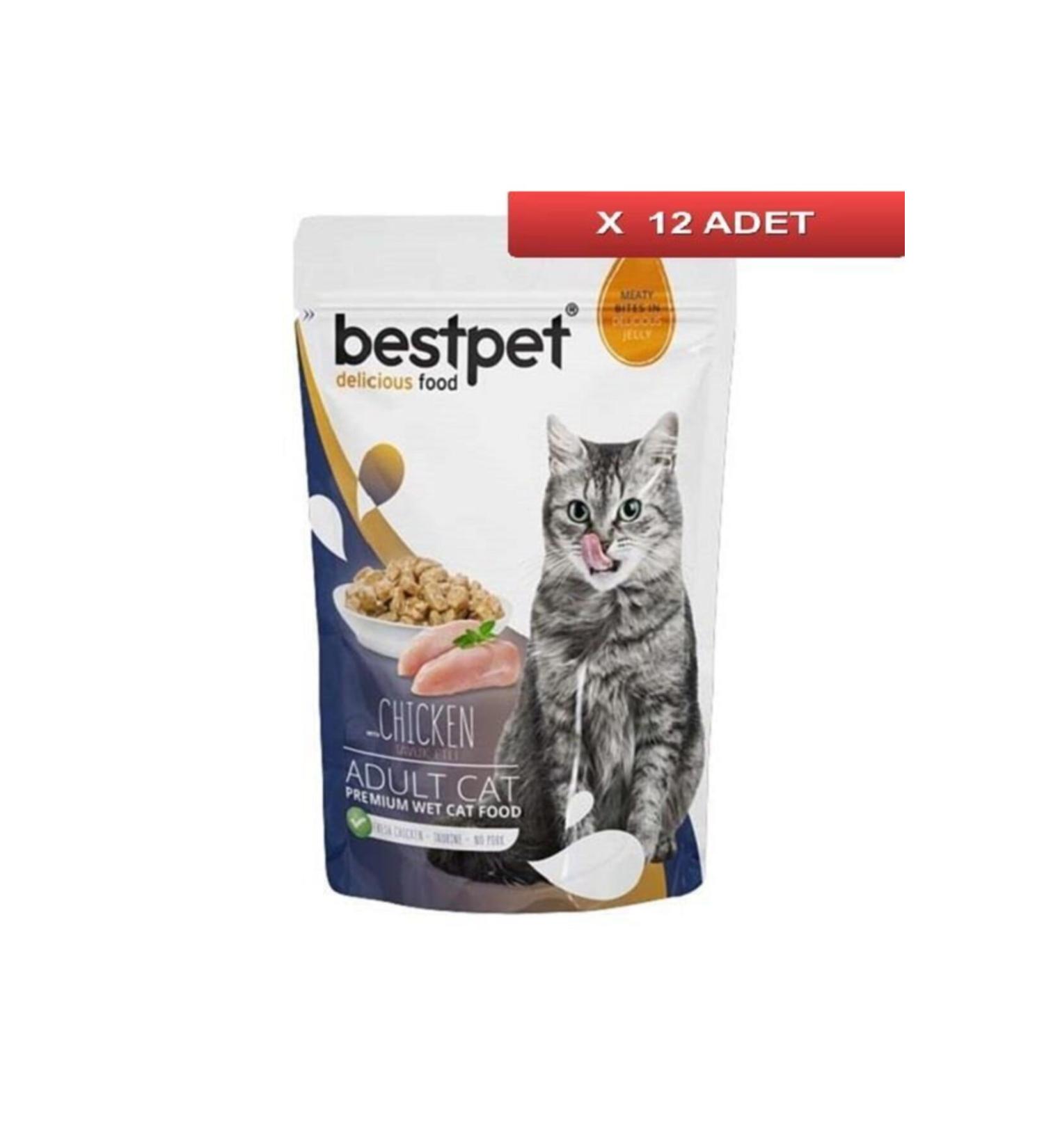 Bestpet Jelly Pouch Chicken Cat Food 85 Gr (12 Pieces)
