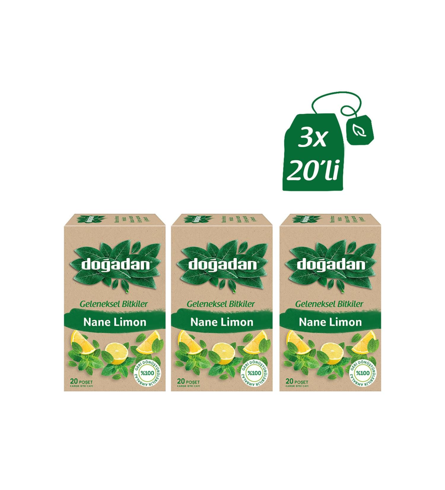Do adan Mint Lemon Herbal Tea 20 Cups 3 Pieces