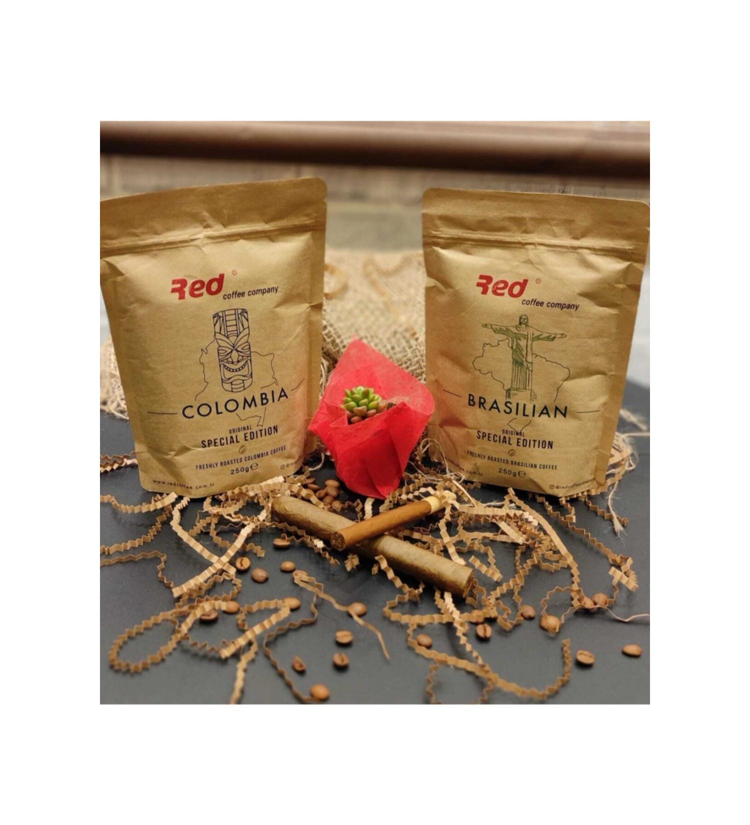 red coffee company colombia & brasilian filter coffee double pack 500gr