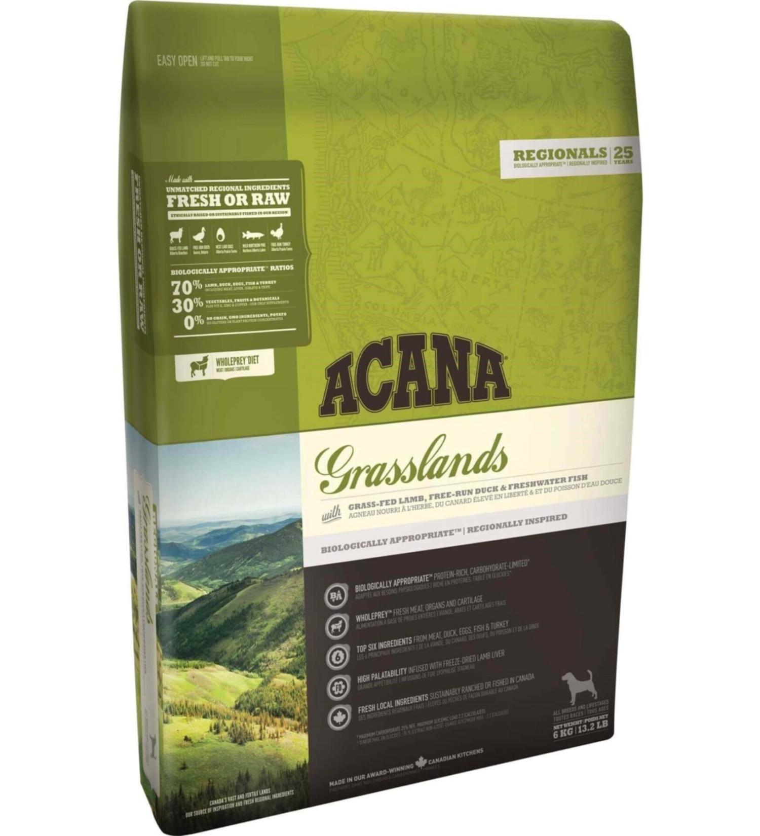 Acana Grasslands Lamb Duck & Fish Grain Free Adult Dog Food 2 Kg