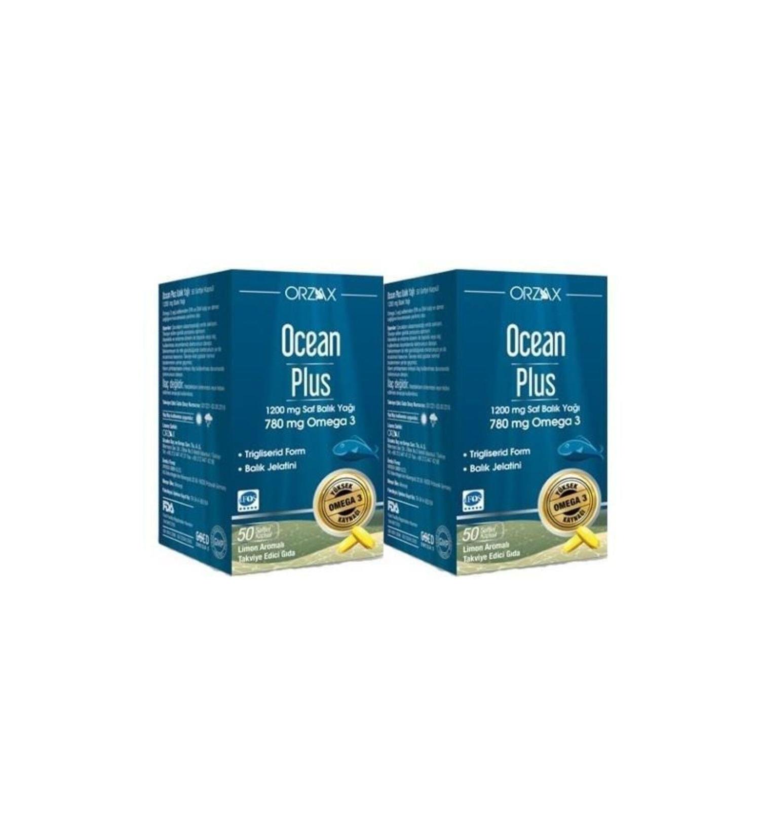 Ocean Plus 1200 Mg Omega3 Fish Oil 50 Capsules 2 Pieces
