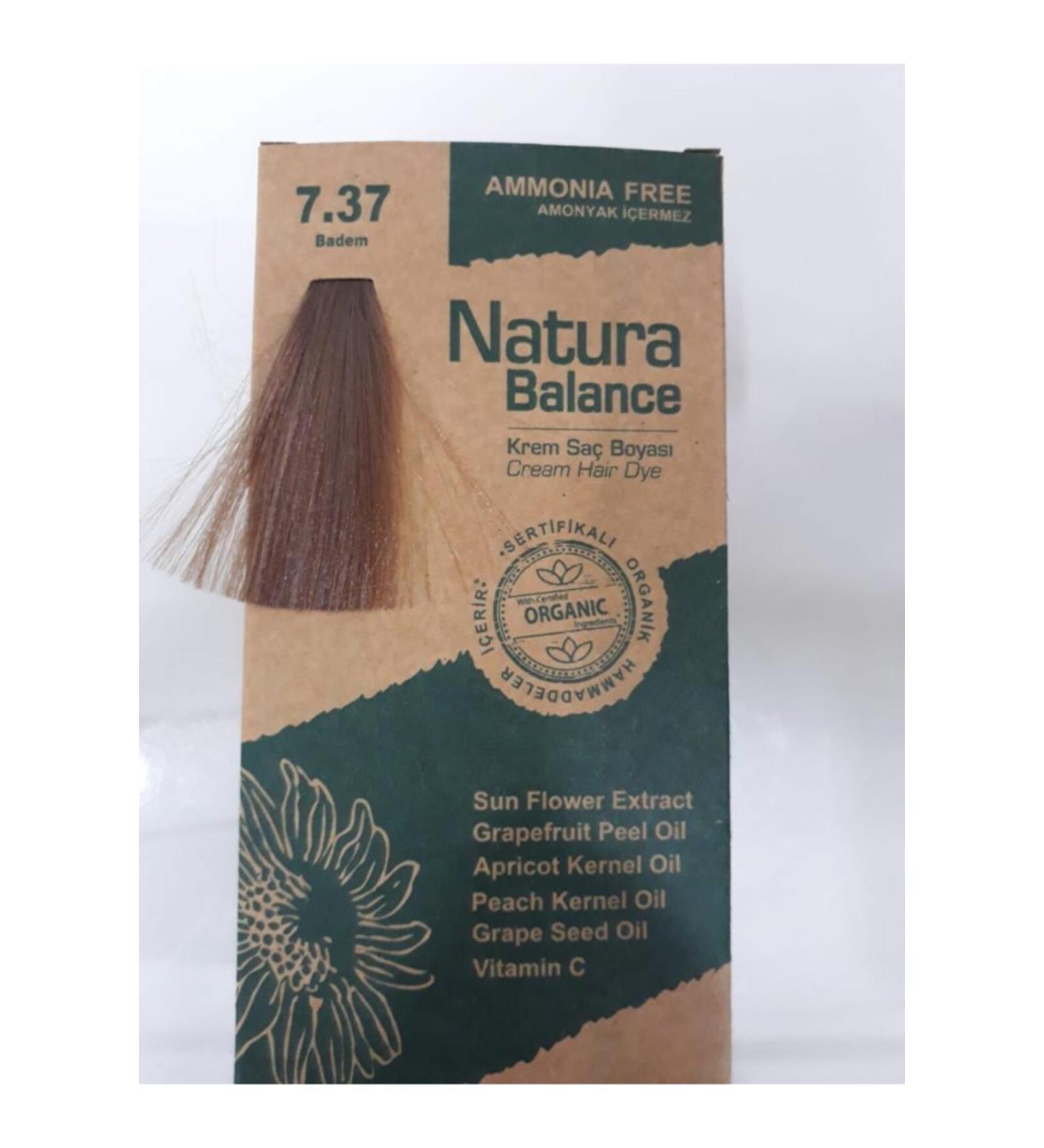 Natura Balance Cream Hair Dye 7.37 Almond Organic