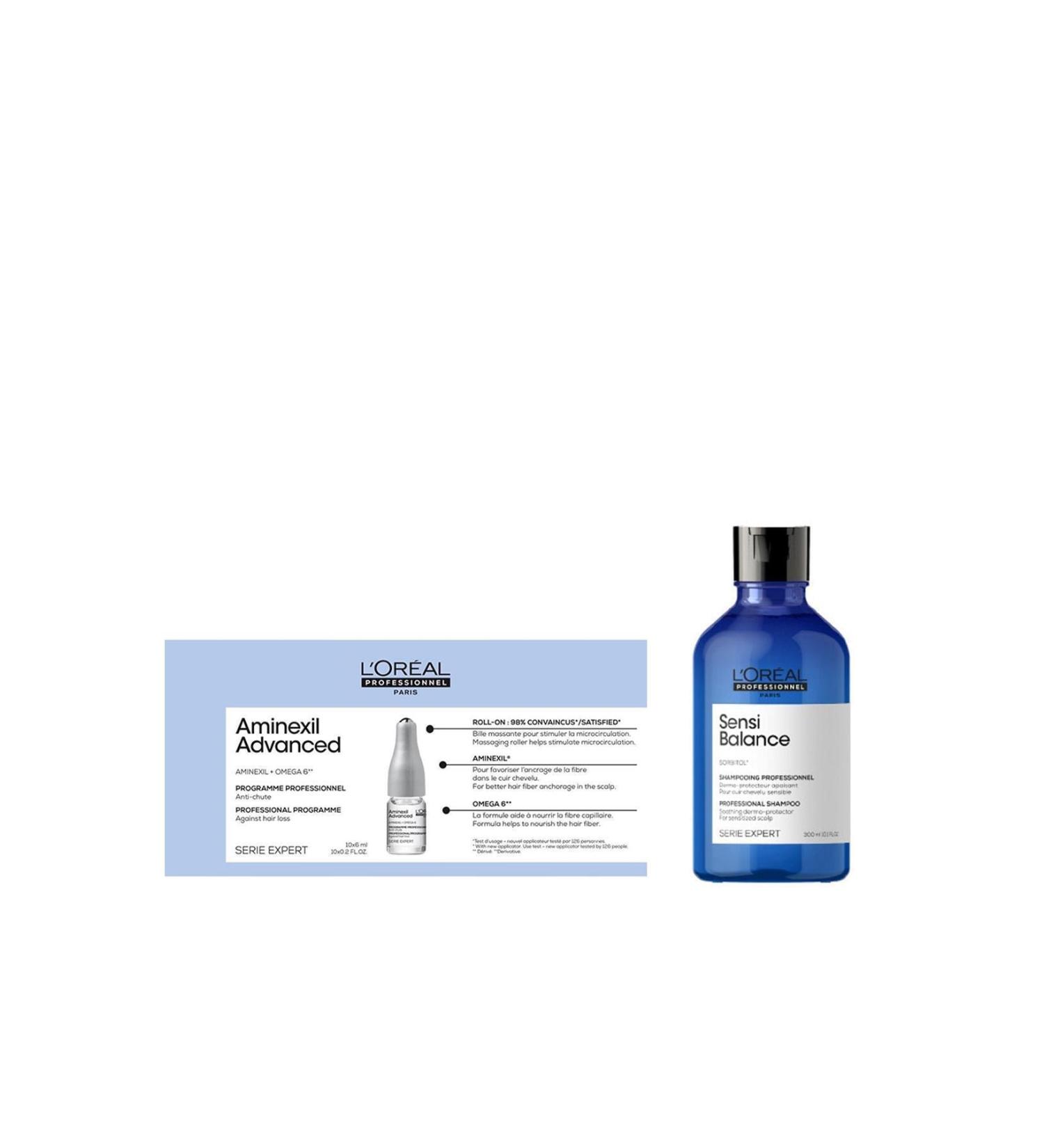 L'oreal Professionnel Loreal Aminexil Anti-Hair Loss Serum 10x6 Ml + Sensi Balance Shampoo 300 Ml
