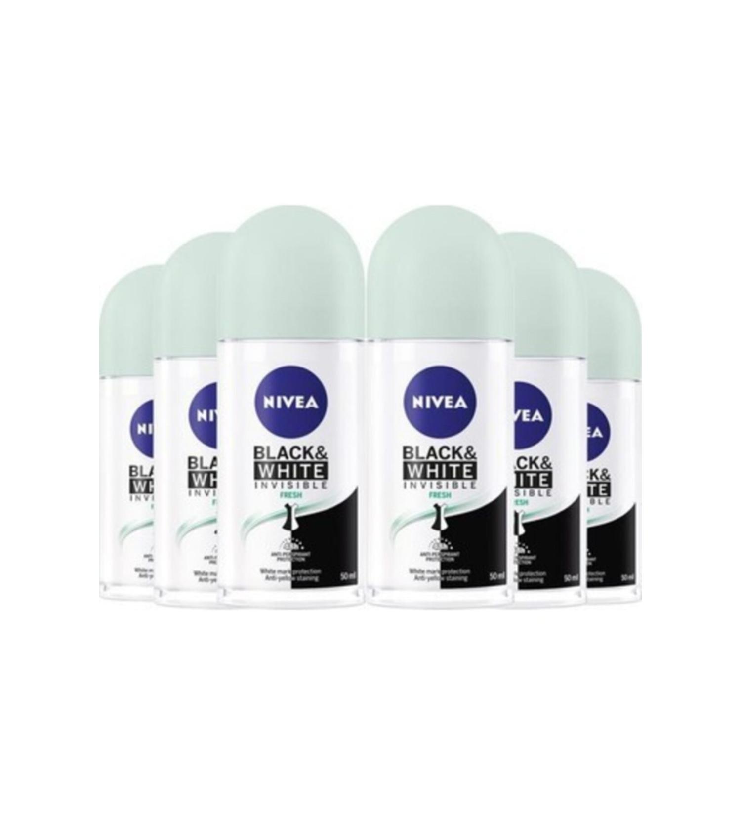 NIVEA Roll On Black & White Invisible Fresh 50 ml - Buy Online on GoSupps.com