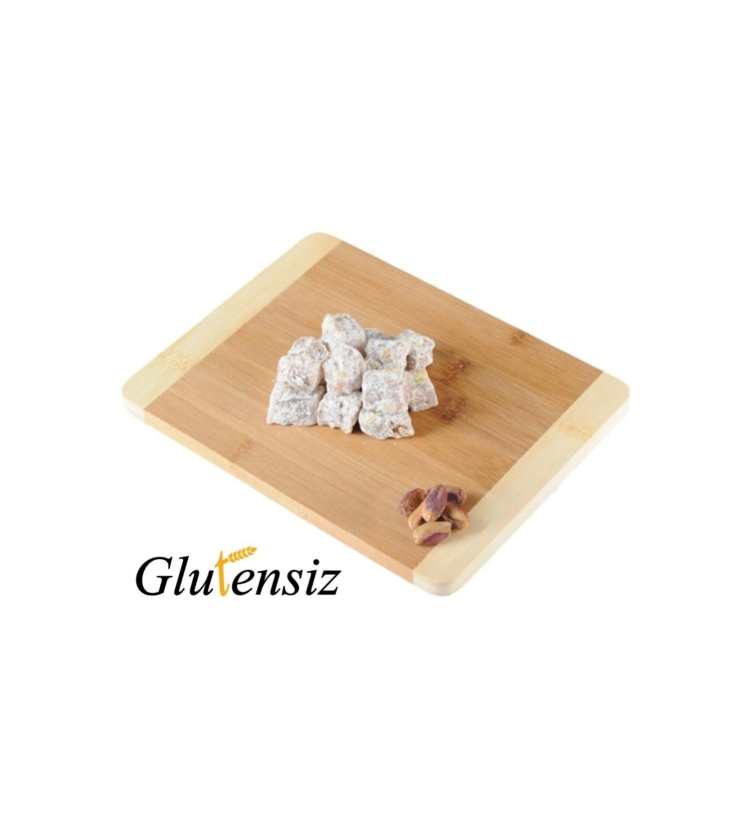 Snack Plate Gluten-Free Double Roasted Pistachio Turkish Delight with Powdered Sugar - 500 Gr