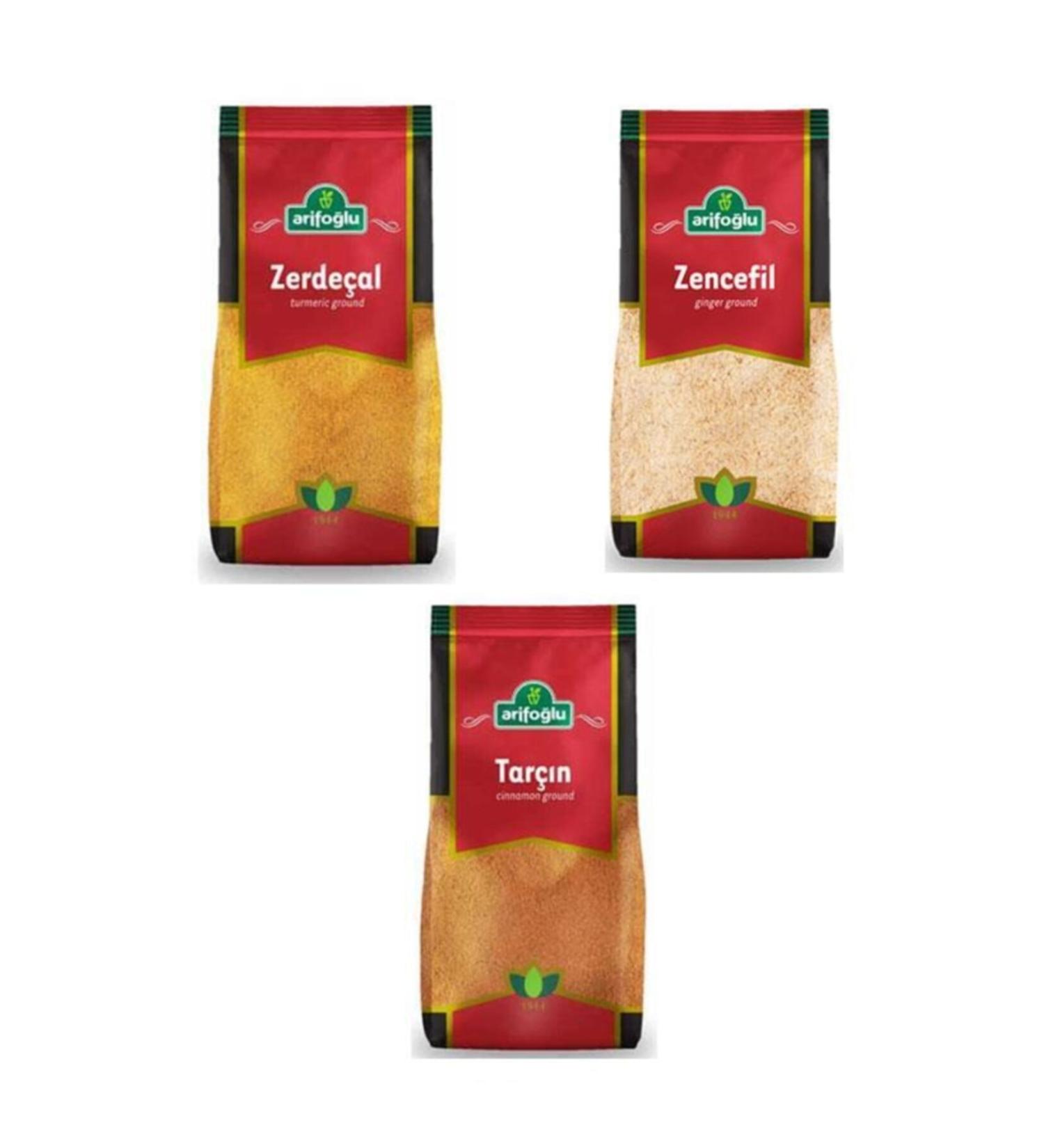 Arifo lu 3 Piece Set Ginger 250 Gr - Turmeric 250 Gr. - Cinnamon 250 Gr.